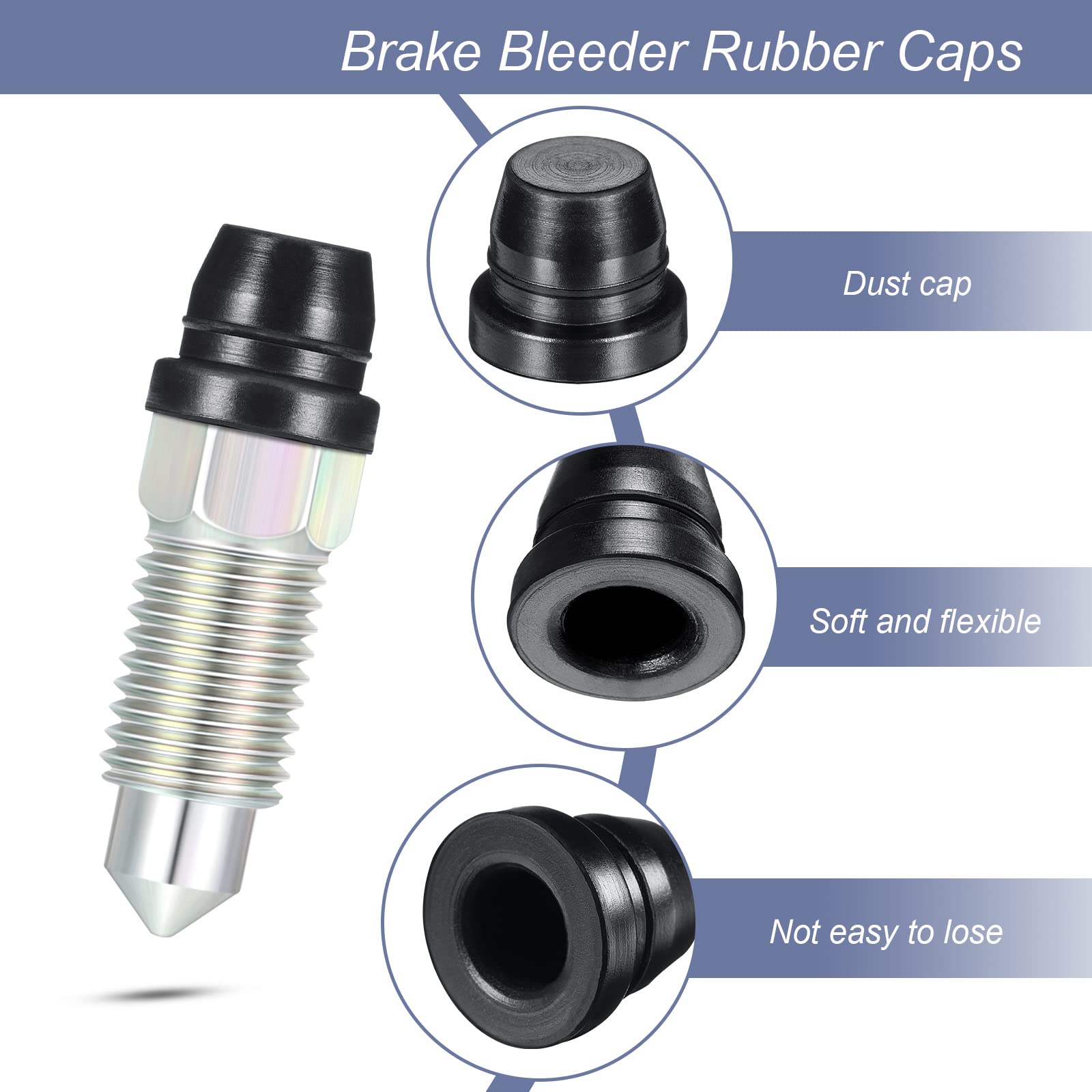 18 Pieces Brake Bleeder Cap Grease Fitting Caps Rubber Zerk Covers Brake Caliper Dust Cover Brake Bleeder Nipple Cap for Cars an