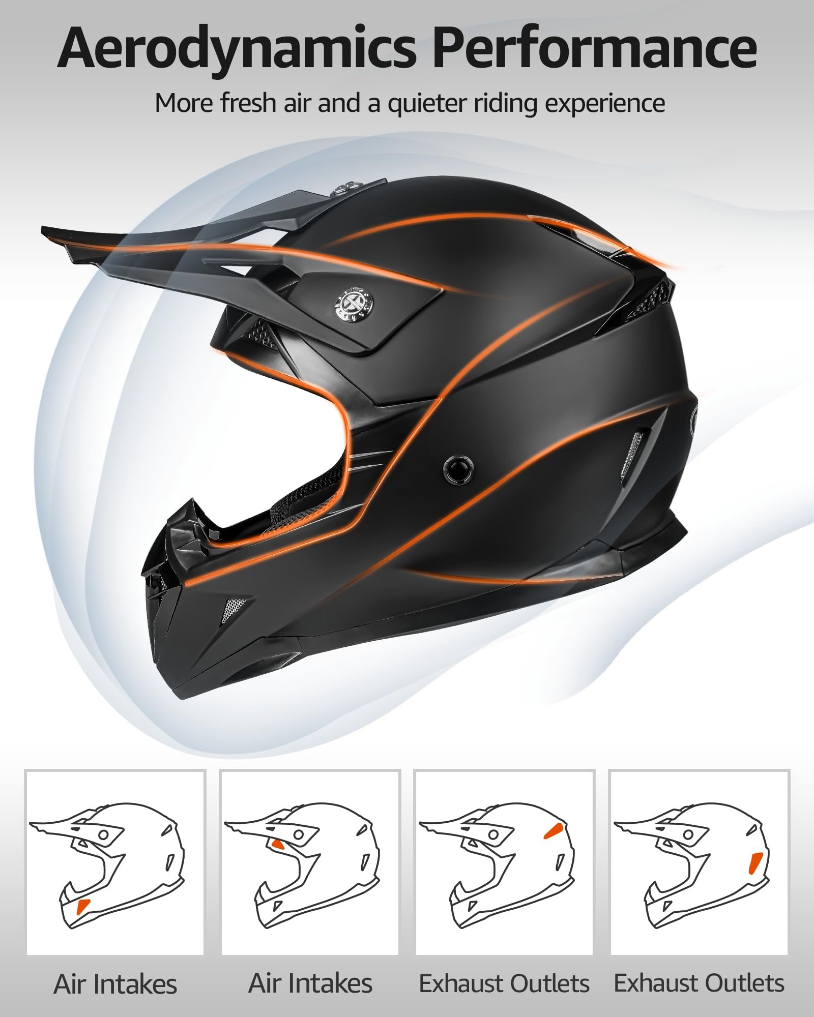 Yema Adults Dirt Bike Helmets, Ventilated Motocross Atv Dirtbike Offroad Bmx Mx Helmets, Dot Approved Motorcycle Helmets For Fou