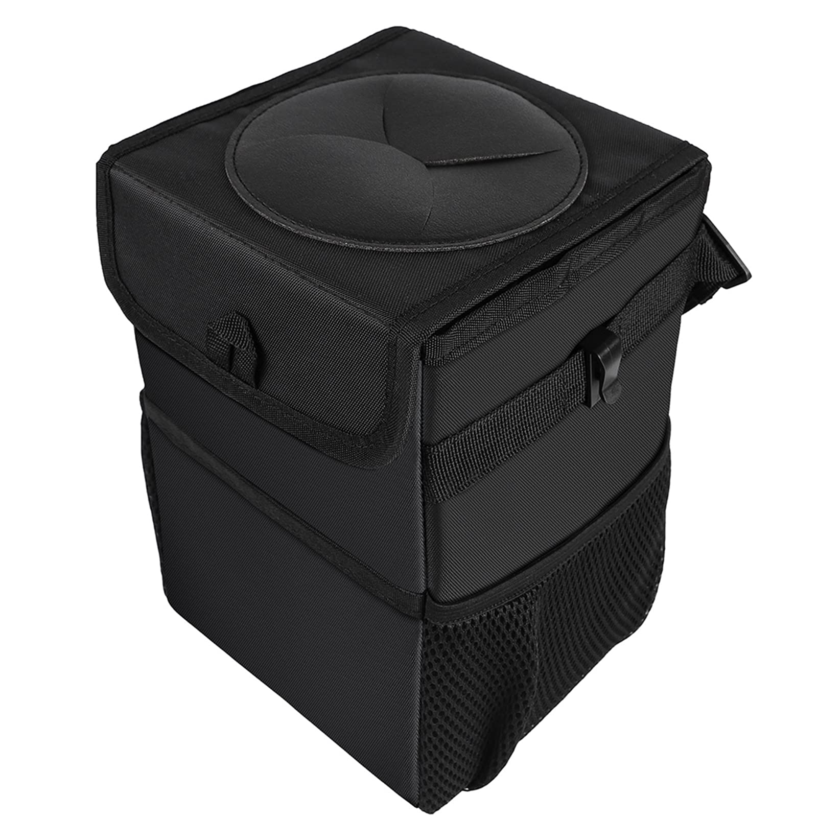 Car Trash Can Automotive Garbage Can with Lid Foldable Vehicle Trash Bin Container with Storage Pockets Waterproof & Leakproof B