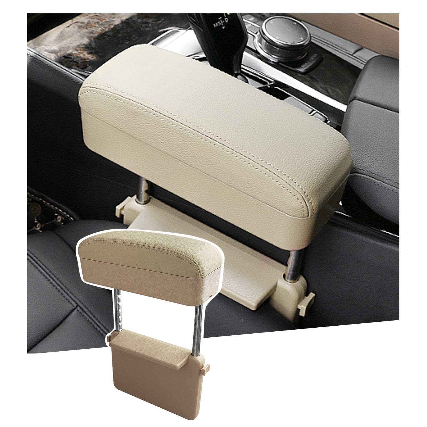 SKTU Auto Car Armrest Extender Support Elbow & Forearm Arm Wrist Rest Support Adjustable Height Comfort Pad Universal Fit for Mo