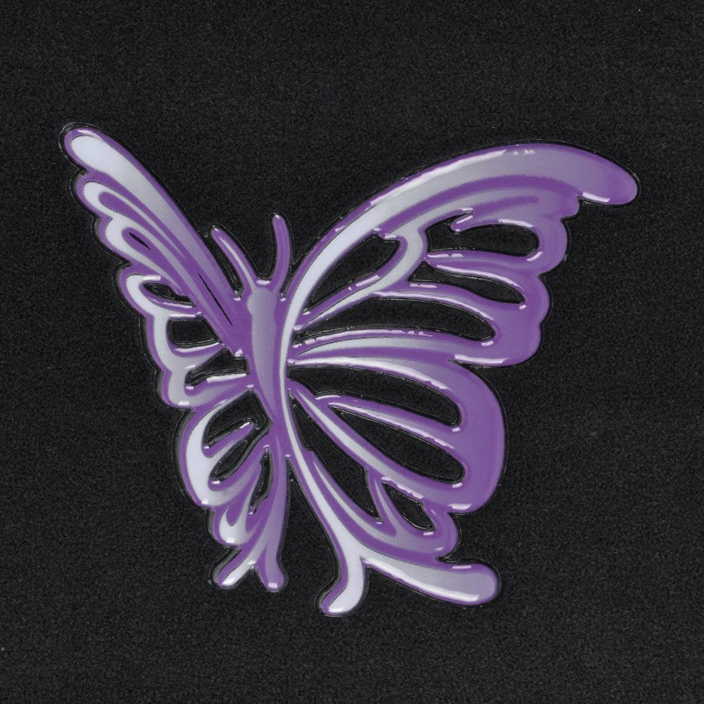 BDK Purple White Butterfly Design Carpet Car Floor Mats for Auto Van Truck SUV-4 Pieces Front & Rear Full Set with Rubber Backin