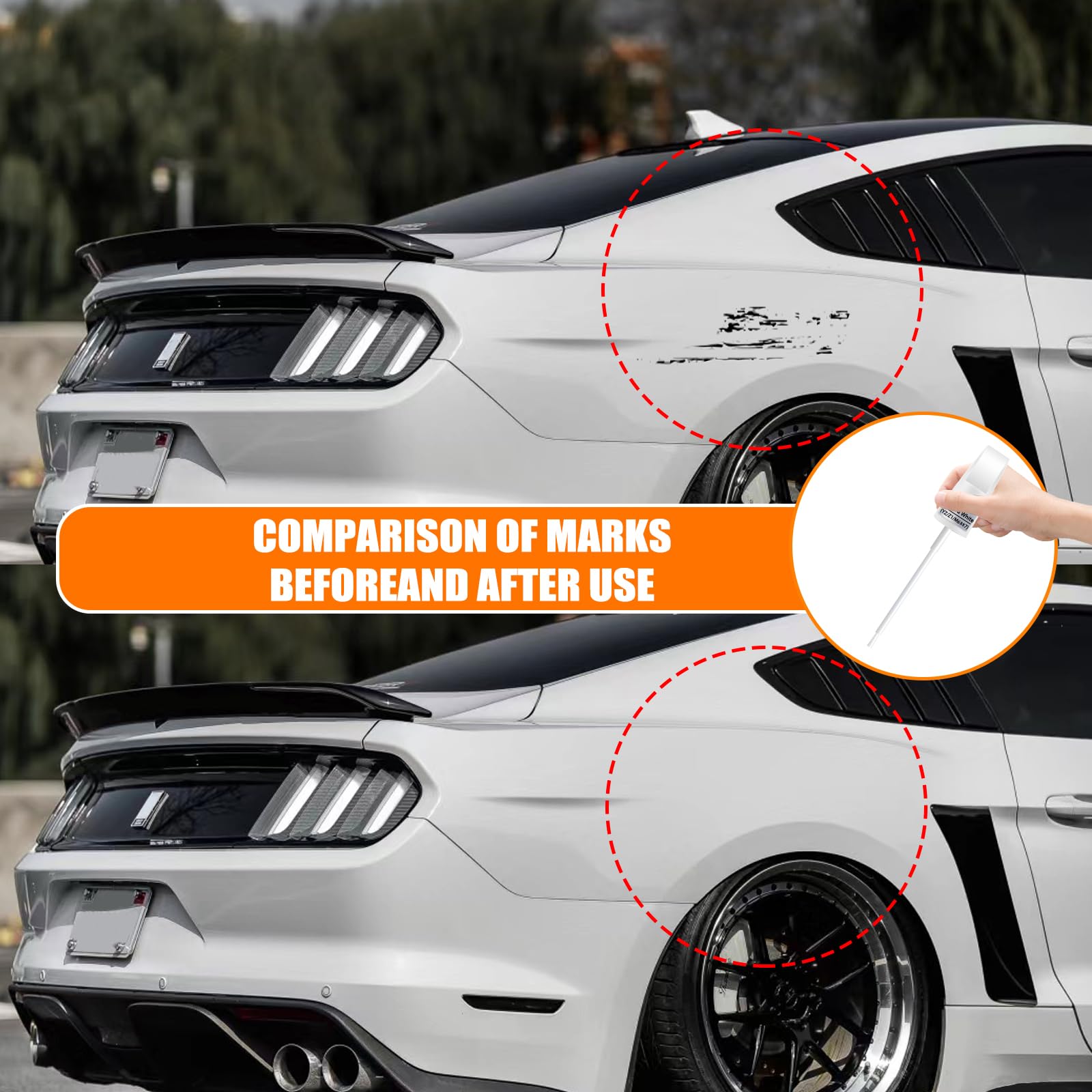 Js/M7432A Iconic Silver Metallic Touch Up Paint For Ford, Car Paint Pen Scratch Repair Two-In-One Touch Up Paint, Premium Car Sc