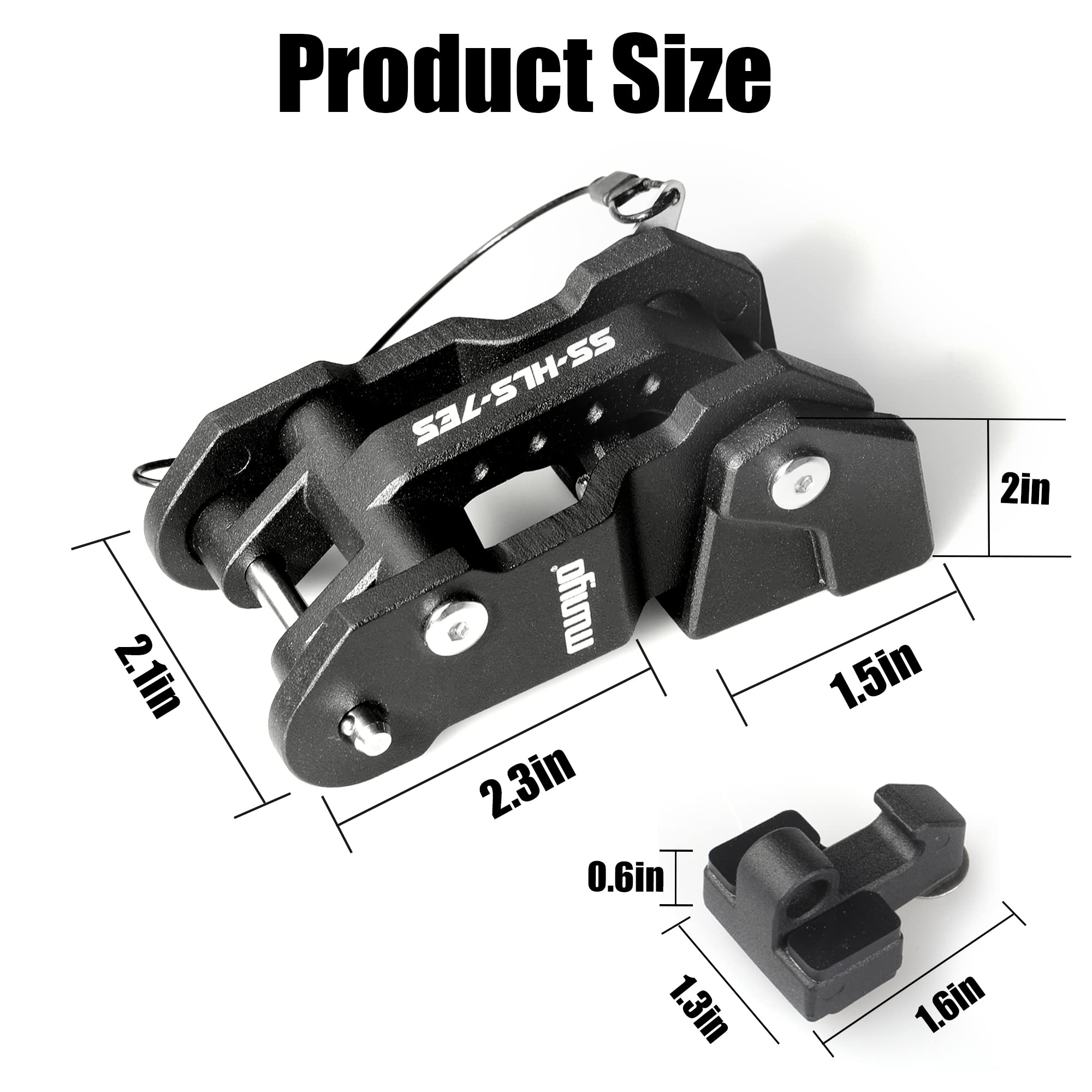MWNYO Aluminum Hood Latches for Jeep Wrangler JK/JL/Gladiator, 6.6"x9.5", Black, Model MWNYO-HL220111, Patented Design