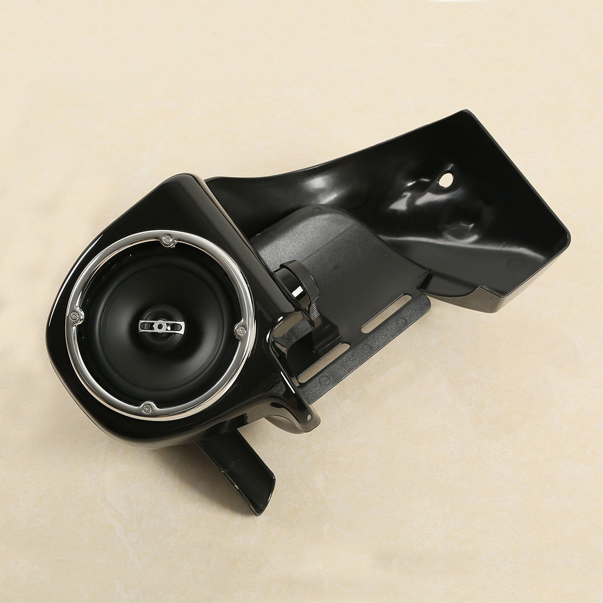 XFMT Lower Vented Leg Fairing with 6.5" Speakers for Harley Touring 1983-2013, ABS Plastic, Black Speaker Pods