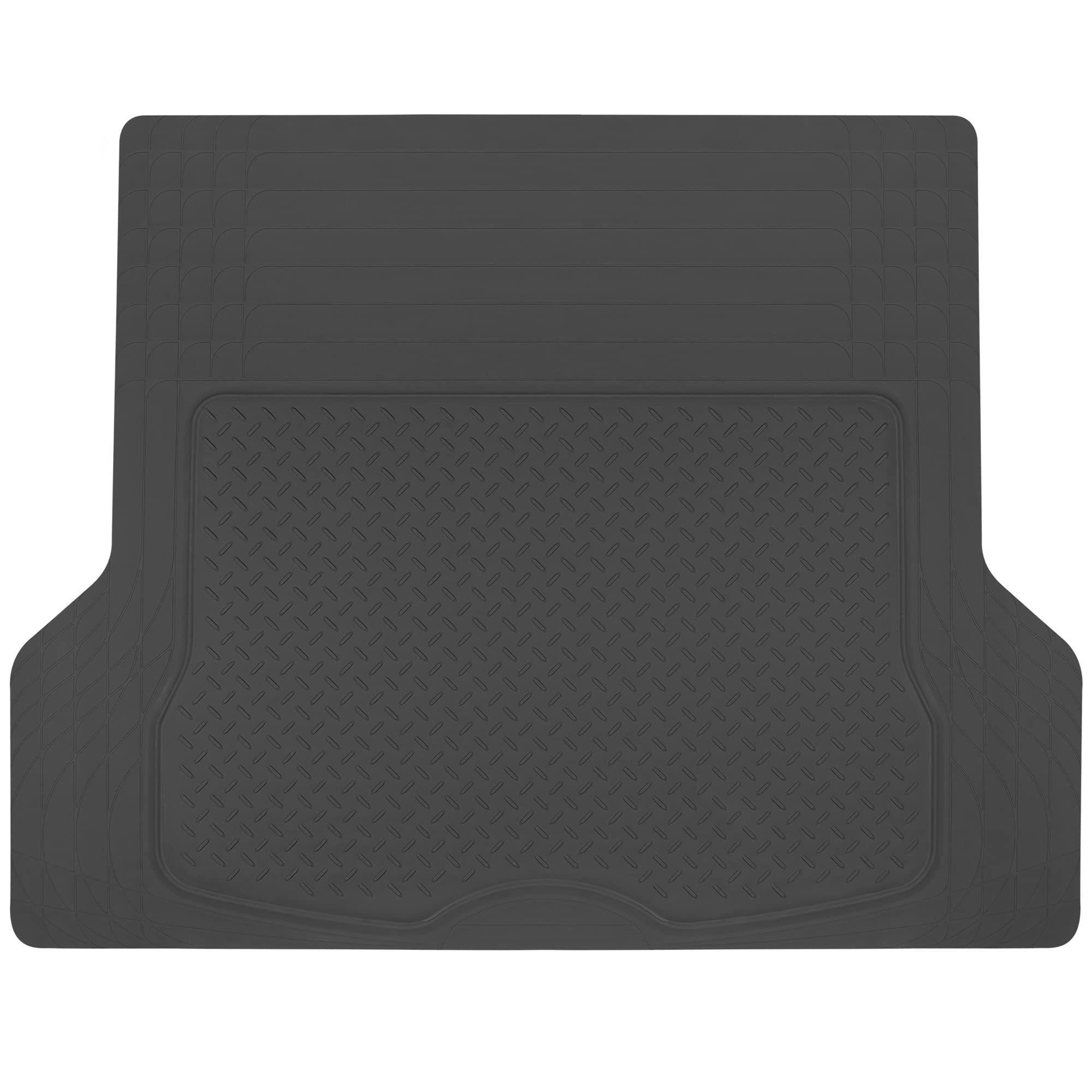 Motor Trend FlexTough Heavy Duty Rubber Black Car Floor Mats All Weather & Jumbo SUV Cargo Liner Full Set - Universal Trim to Fi