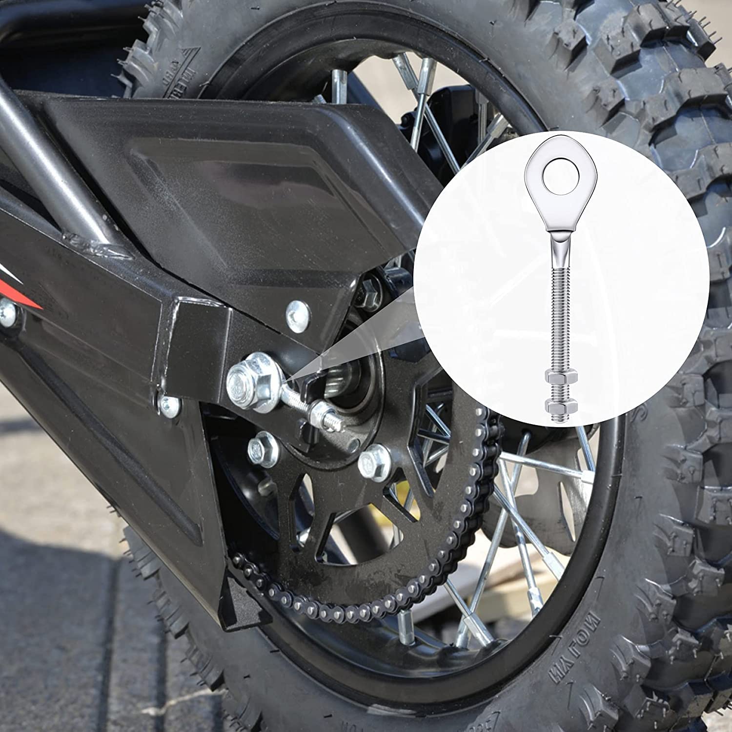 Serdokntbig 0.4' Chain Axle Adjuster, Compatible With Taotao 50Cc 70Cc 90Cc 110Cc 125Cc Atv Quad Dirt Bike Chain Tensioner