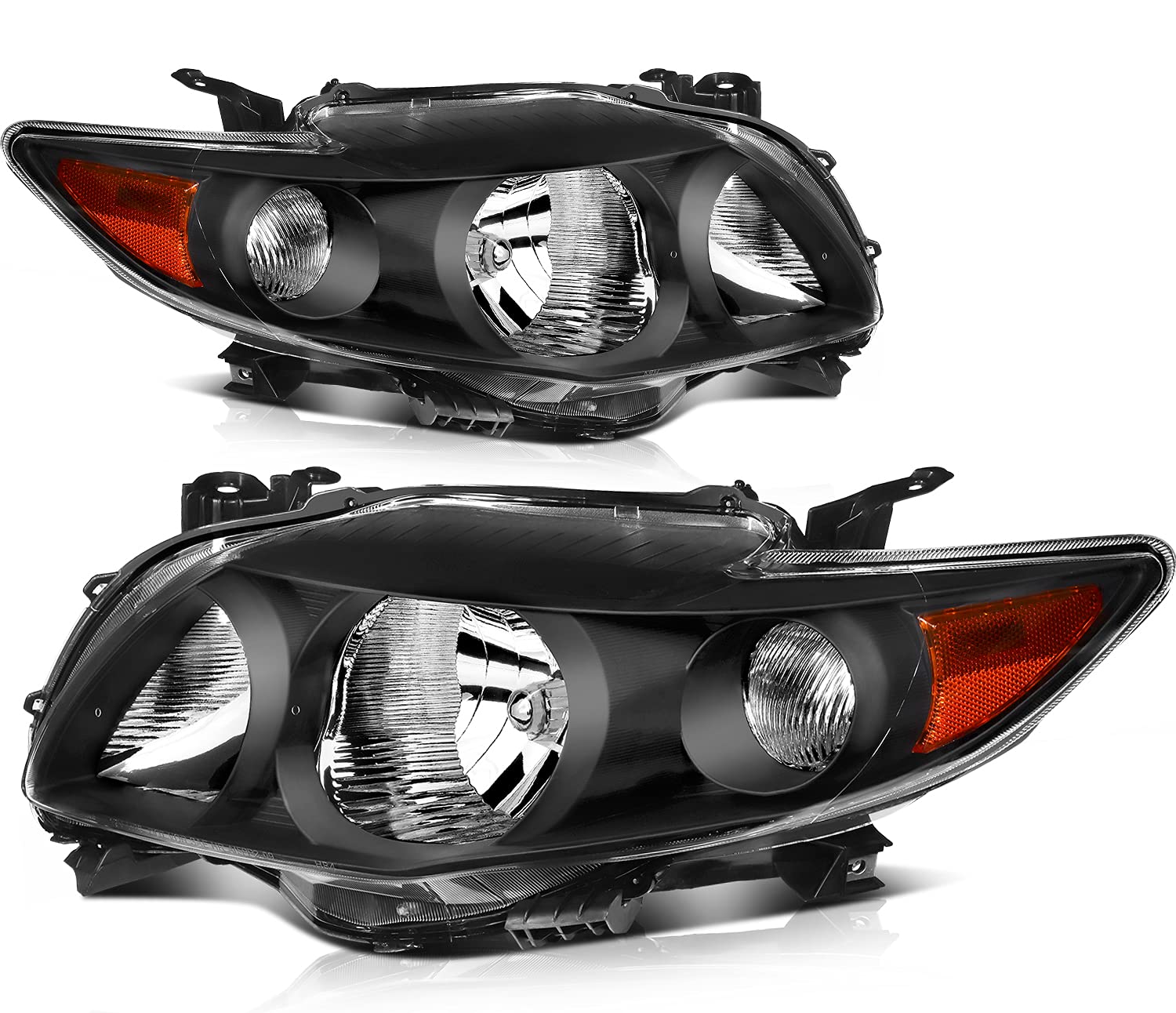 OCPTY Headlight Assembly Pair Replacement for Toyota Corolla 2009-2010 Bulbs Not Included TO2502183 8111002680