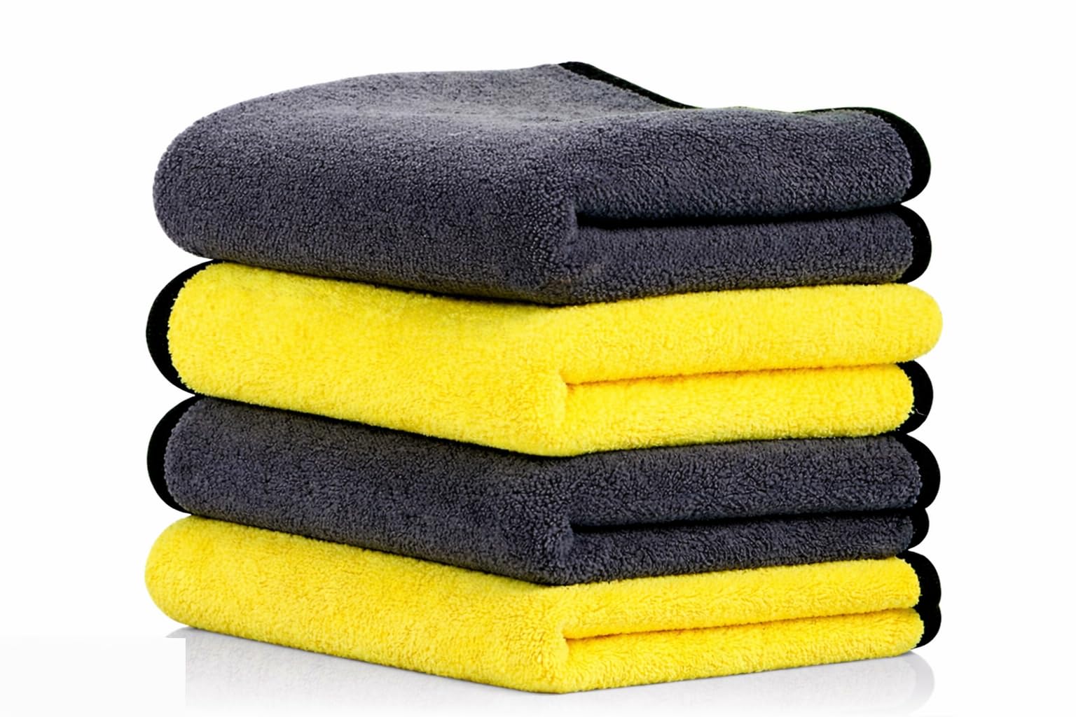 ZIPPISTORE Microfiber Cleaning Cloth 40 cm x 40 cm, DualSided Yellow and Grey Microfiber Towel 800 GSM with Hanging Loop for Ca