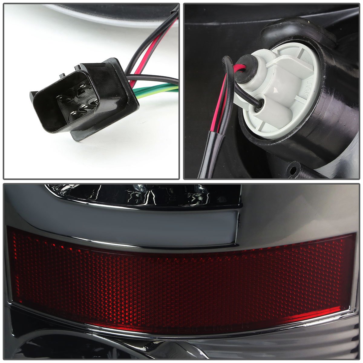 Dna Motoring Tl-Dram05-Led-3D-Ch-Sm Pair Of Smoke Lens Led Tail Lights Compatible With Dodge Ram 1500-3500 03-06, Passenger & Dr