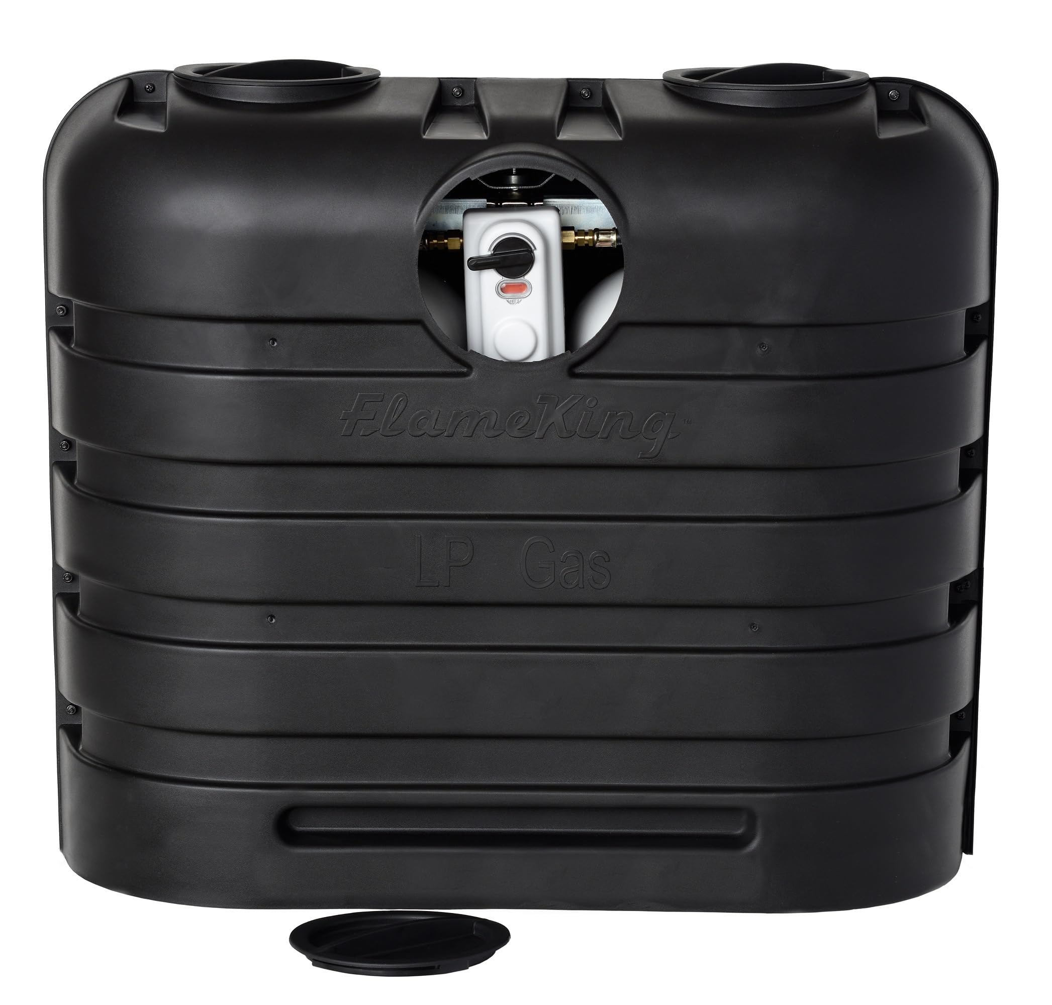 Flame King Dual 30LB LP Propane Tank Light Plastic Heavy Duty Cover for RV, Travel Trailer, Camper And Recreational Vehicle - Bl