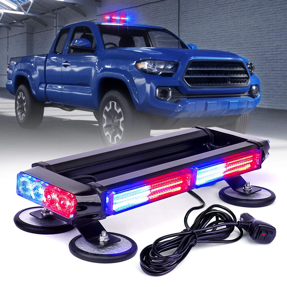 Xprite Strobe Light Bar - Red Blue COB LED, 14.5" Magnetic Base, Model SL-C108M-G2-RB, Emergency Warning Beacon for Vehicles