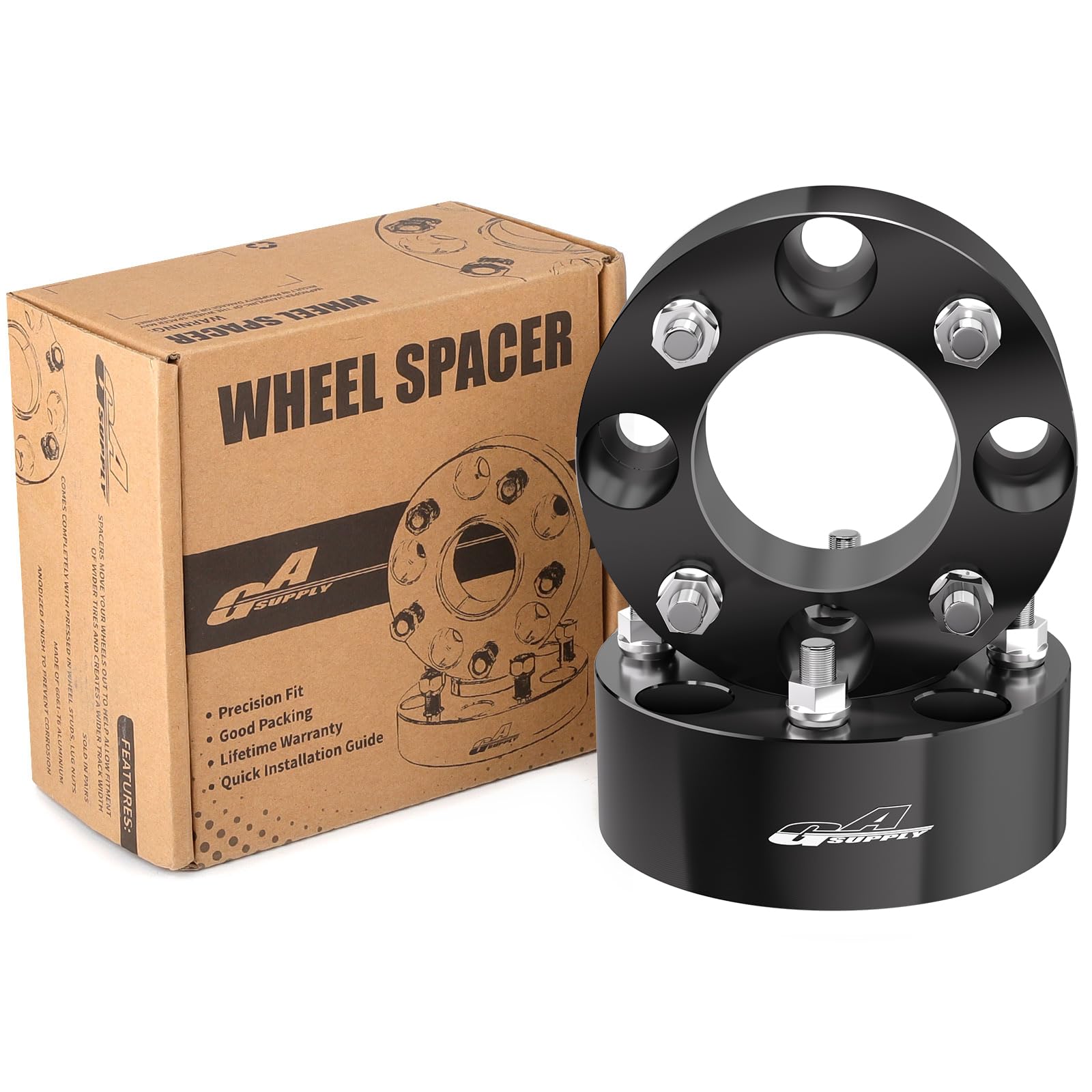 Gasupply Atv Wheel Spacers 4X110, Compatible With Cfmoto, Segway, Yamaha, 2'' 50Mm Wheel Spacer Adapters Black 74Mm Hub Bore Wit