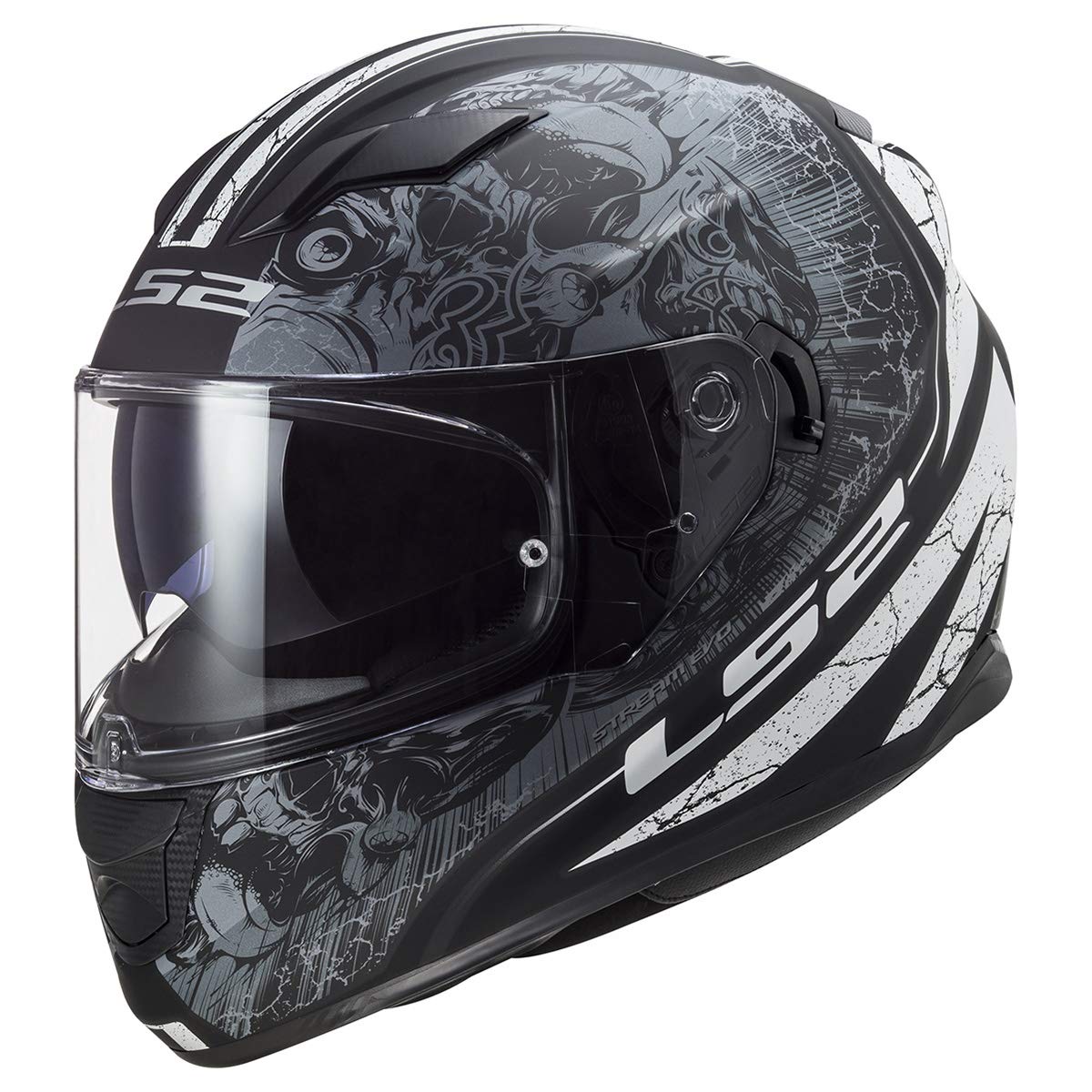 Ls2 Helmets Full Face Stream Evo Throne Helmet (Matte Black Titanium - X-Large)