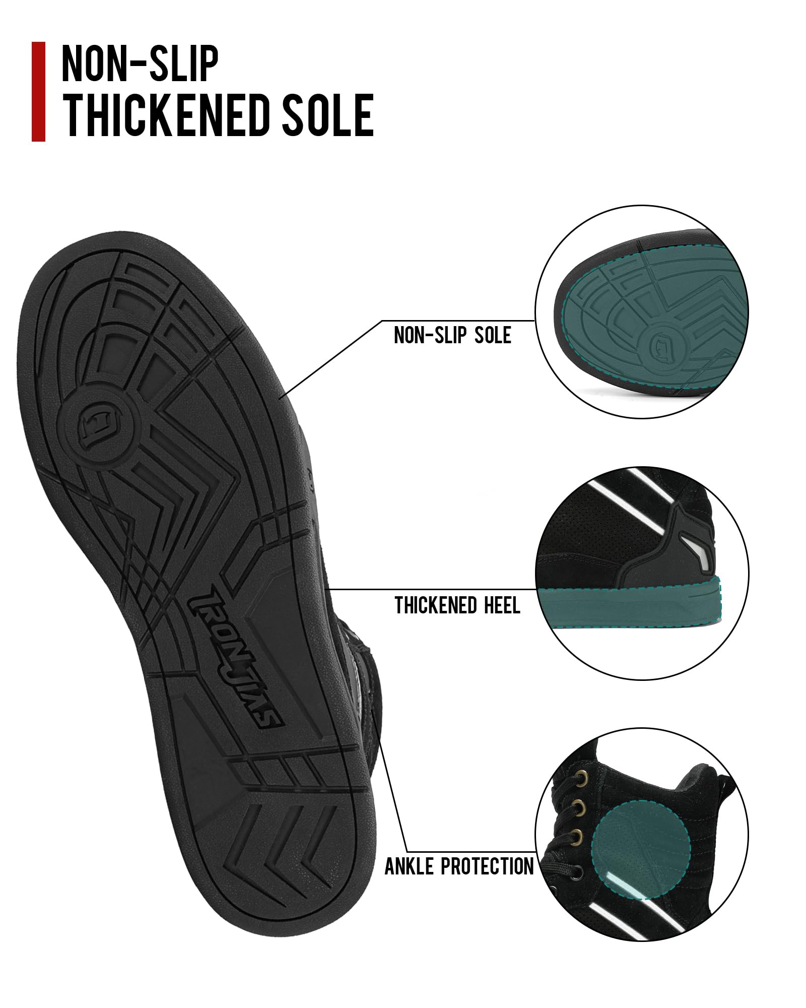 Borleni Motorcycle Boots Street Riding Shoes Anti-Slip Outdoor Trekking Hike Work Shoes For Men