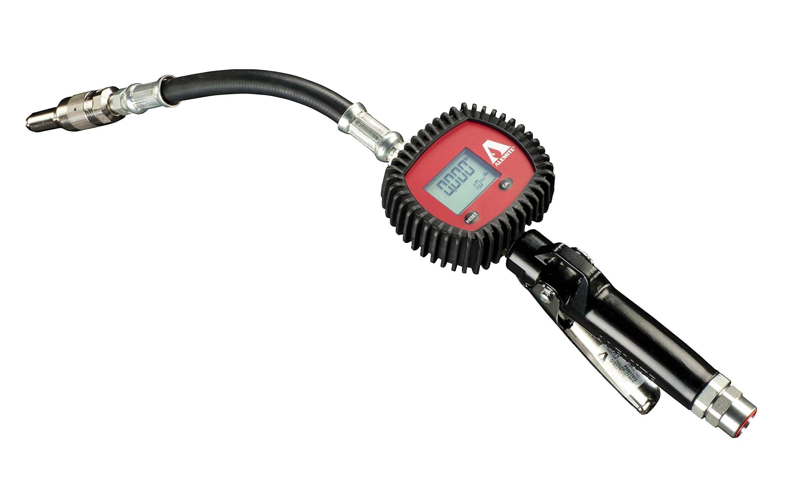 Alemite 3671 Electronic Meter, Flex, Auto Tip,Black; Silver; Red
