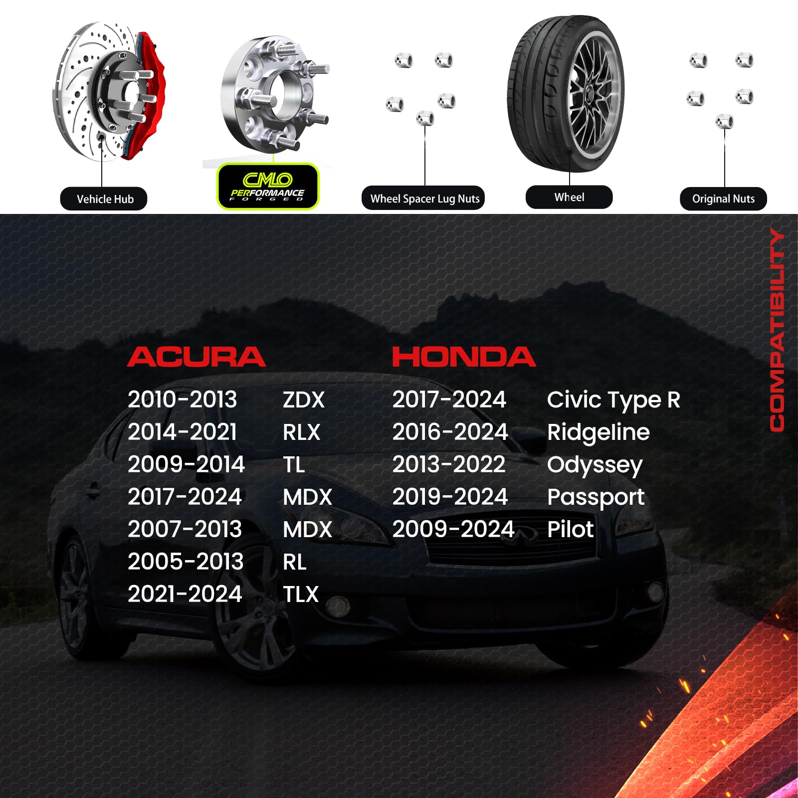 Customadeonly 20mm Hubcentric Wheel Spacers 5x120 for Acura & Honda, Silver, High Grade T6 Aluminum, 4pcs, M14x1.5
