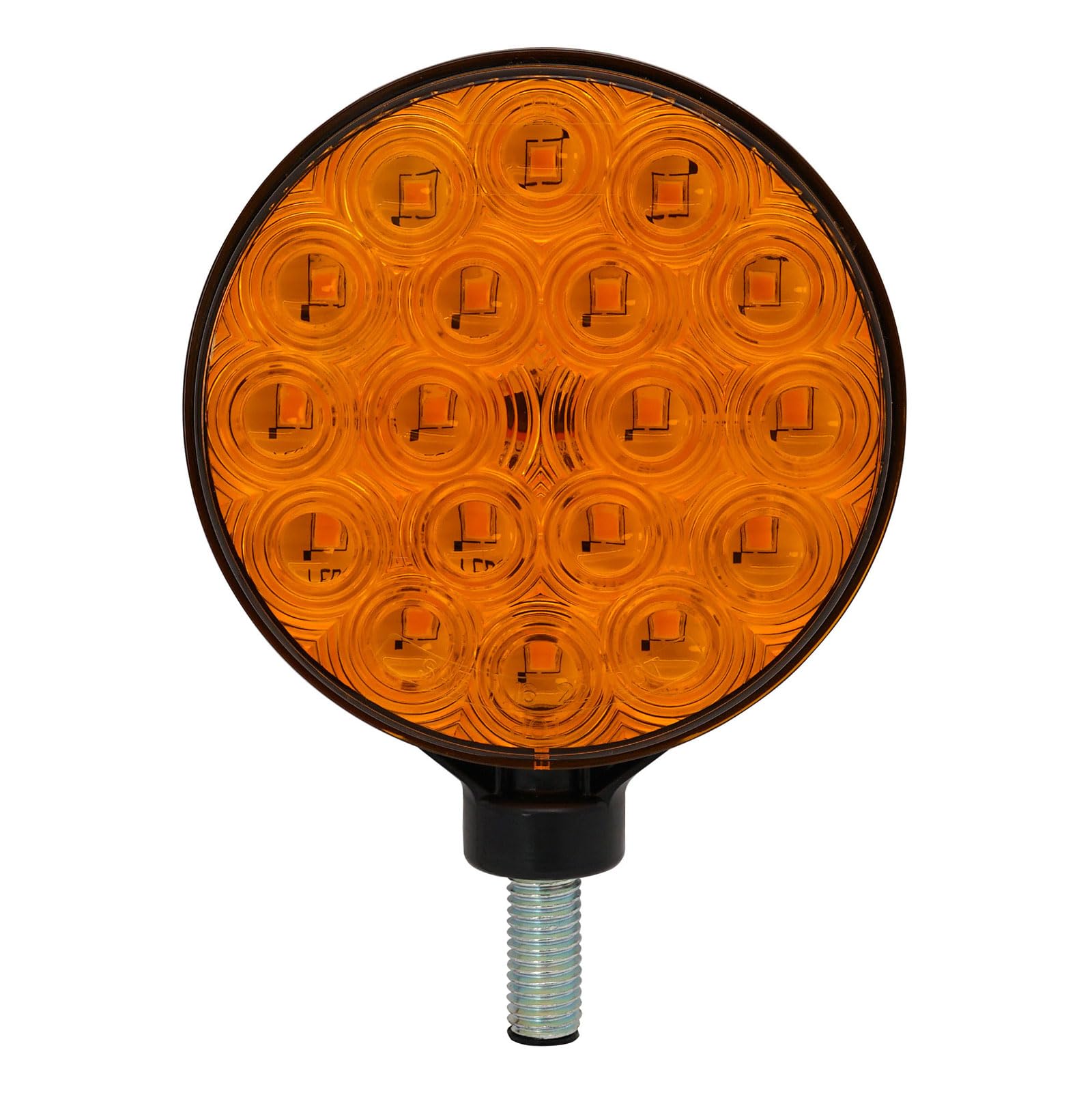 DUNTUO 4 Round Dual-Face Amber Lens 12V Pedestal Mount Hazard Warning Lamp Flashing Caution Light for Boat Trailer SUV Camper RV