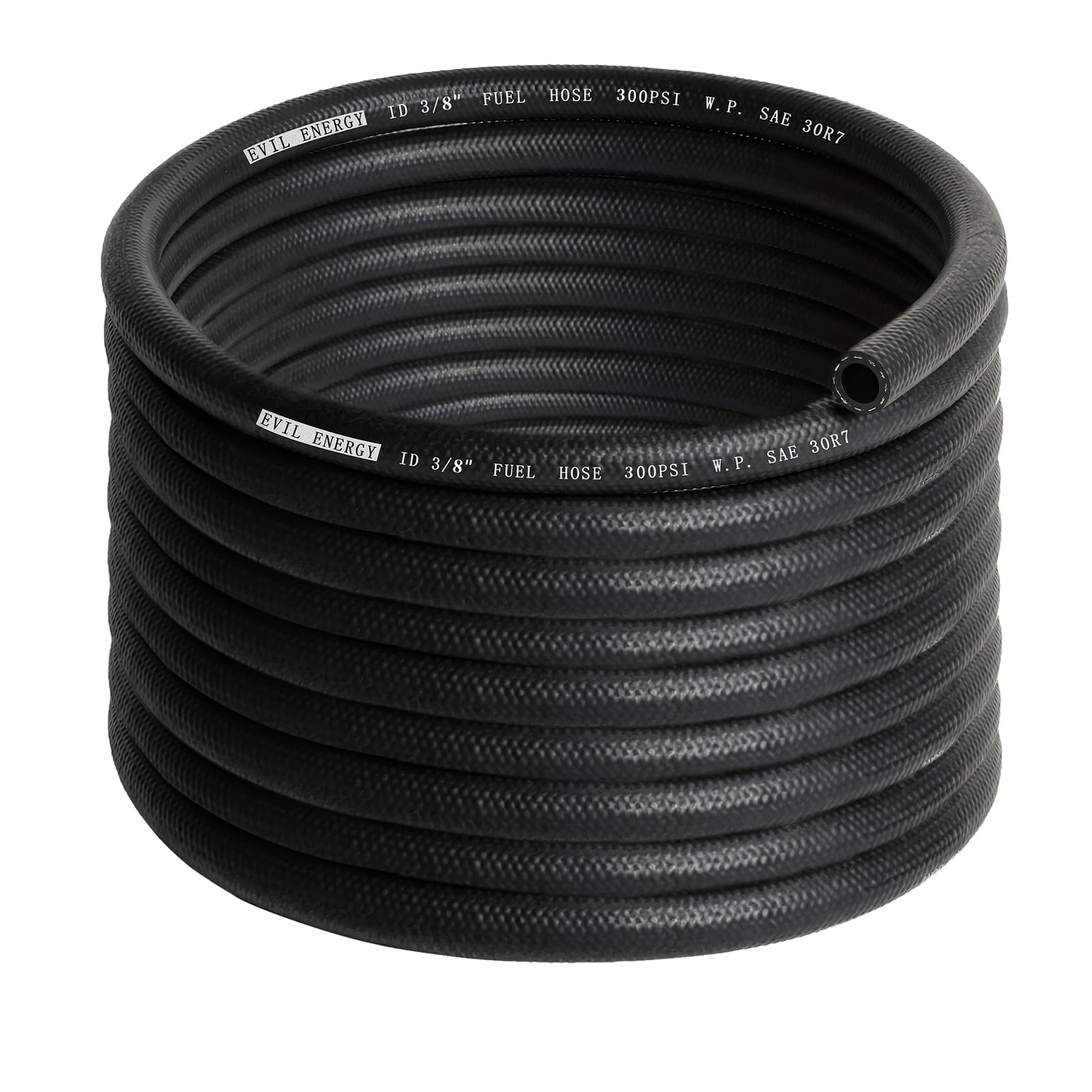 EVIL ENERGY 3/8 Fuel Hose Line Push Lock NBR Rubber SAE 30R7 25FT 300PSI