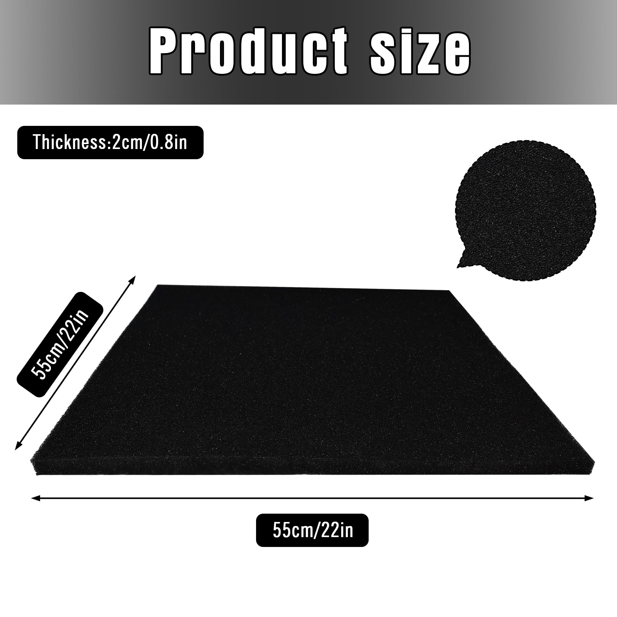 FEICHANGHAO 22'' Square No Splatter Pad - Anti-Splash Oil Change Mat, Black, Model FCHFXYD