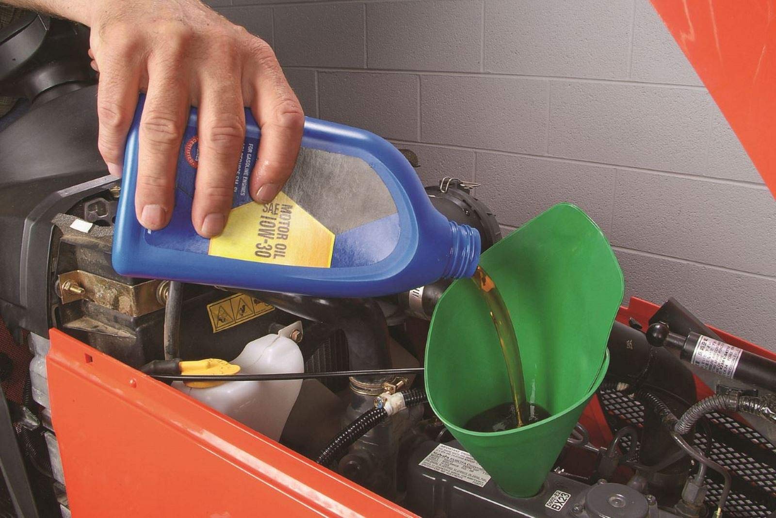 Form-A-Funnel Flexible Automotive Drain Funnel, 6.5"x14.5", Durable Rubber, Green, Model COMINHKPR93095