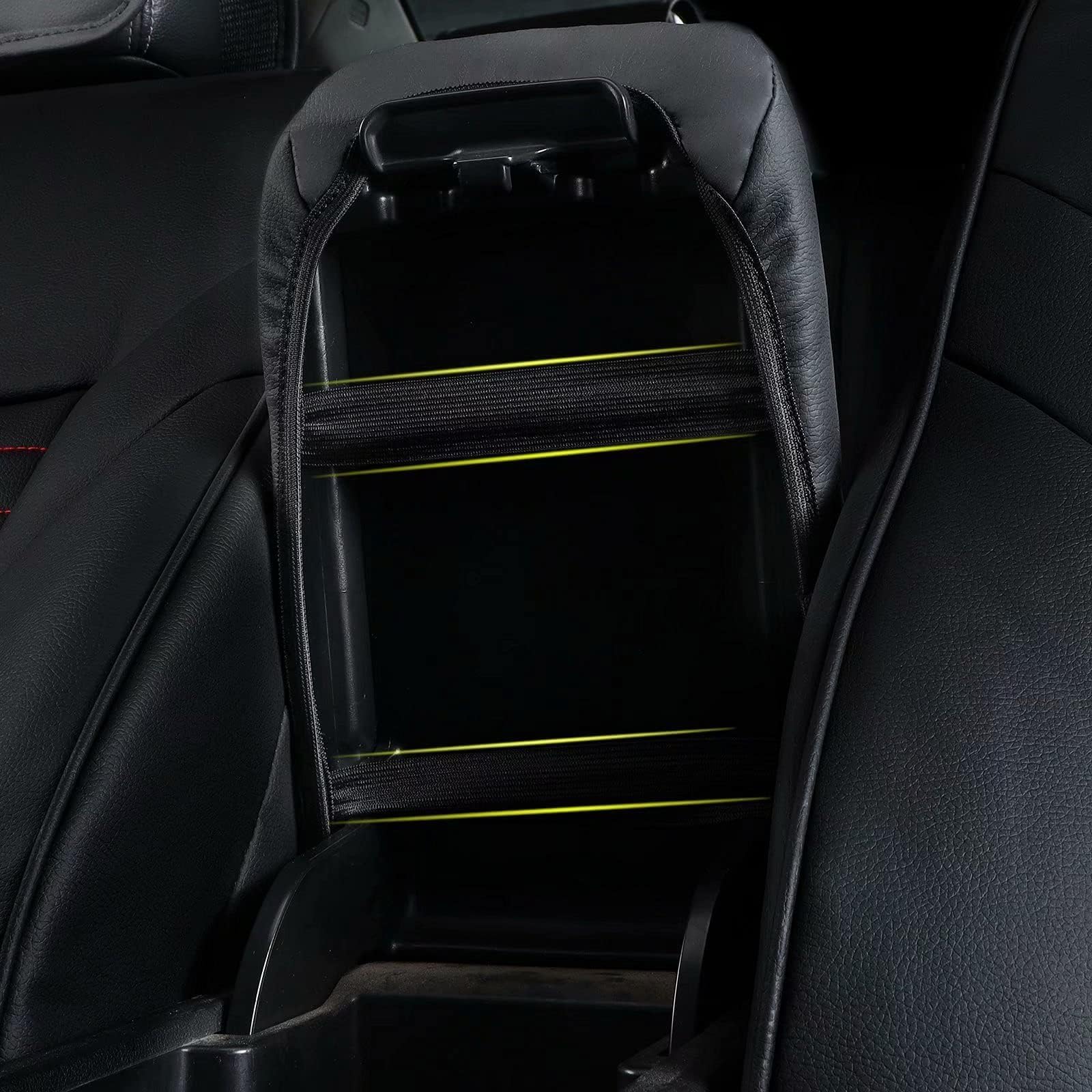 AOMSAZTO Armrest Console Cover for Nissan Altima 2019-2025, Black Leather, Model BLKF40