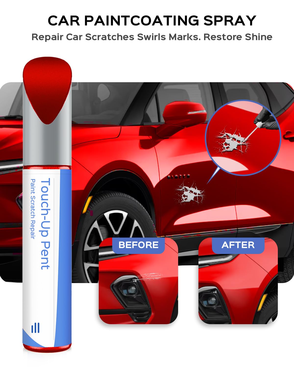 PARTS4EV Touch Up Paint for Chevrolet, Red Hot (G7C/WA130X), 0.41 Fl Oz, Compatible with Aveo/Blazer/Camaro