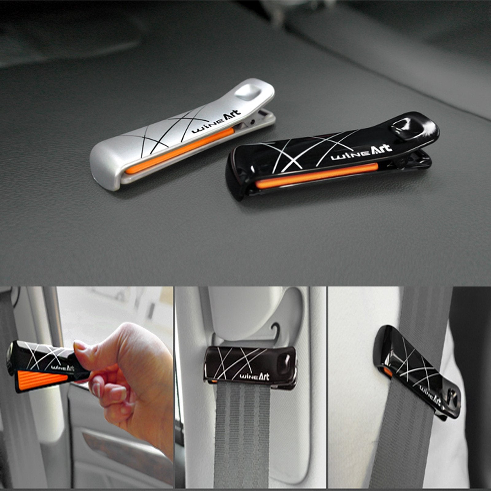 GotoShop Car Safety Seat Belt Adjuster Clips, Model AW-D758, 2Pcs, Silver for Cars, Trucks, and Buses