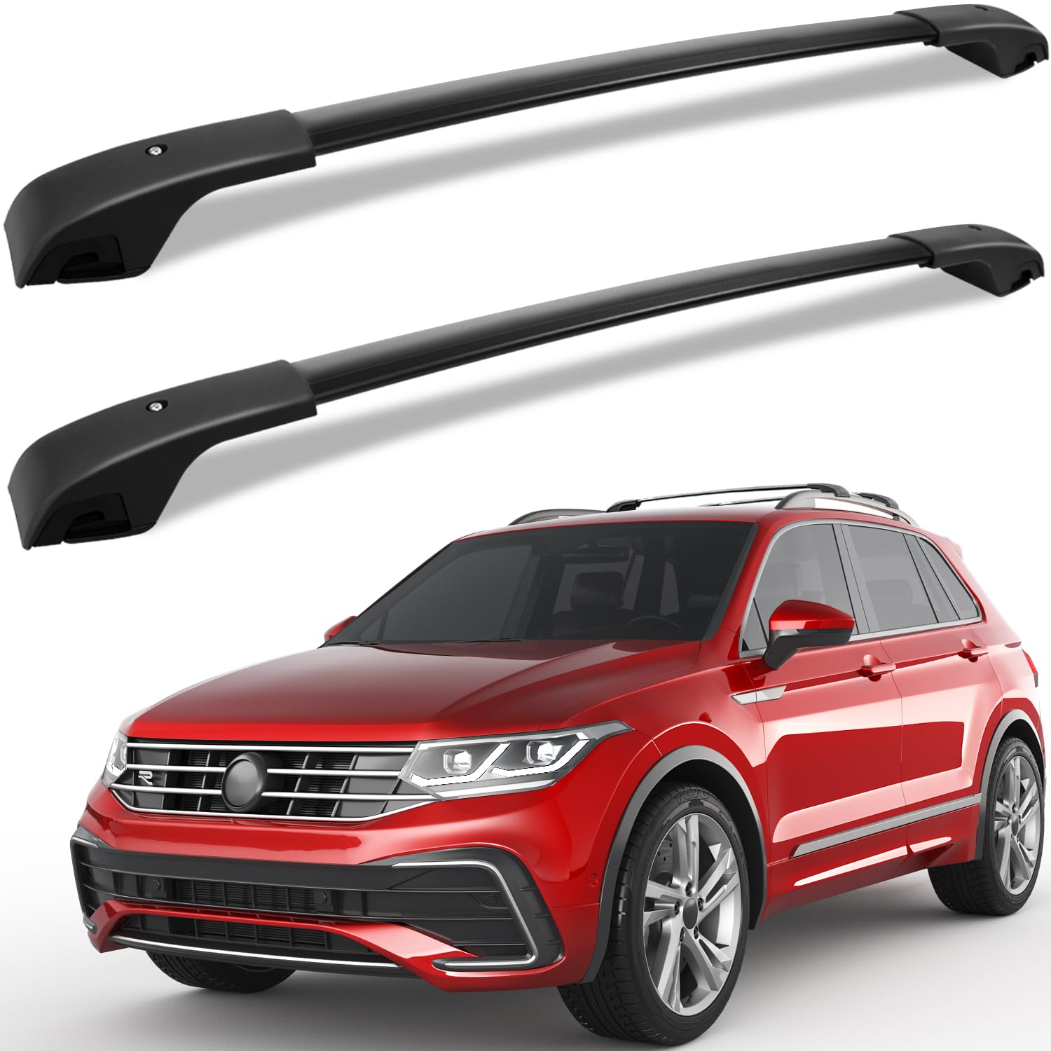 KINGGERI Roof Rack Cross Bars Fit for Volkswagen Tiguan 2018 2019 2020 2021 2022 2023 2024 2025 2026 and Taos 2022-2026, Aluminu