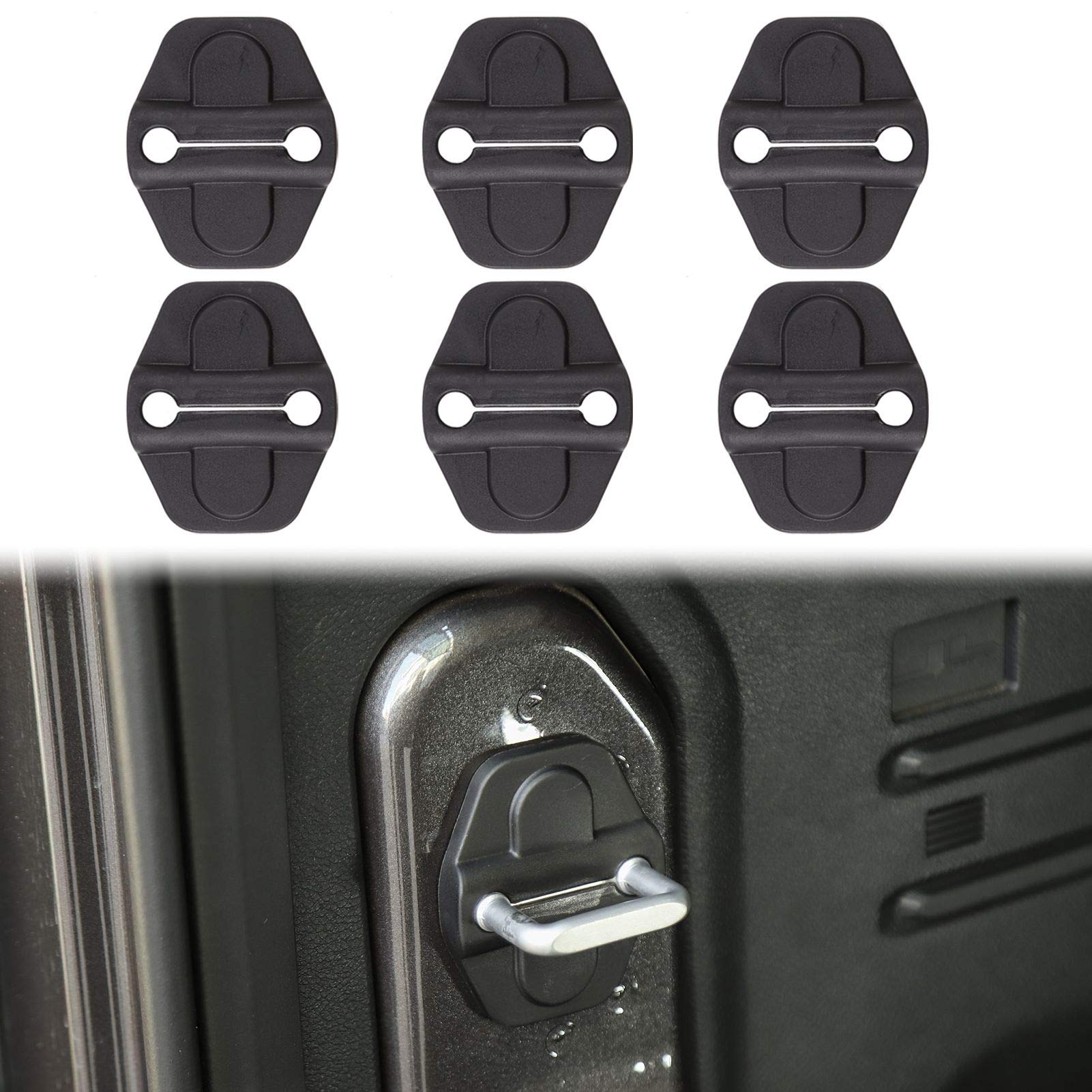 Voodonala for JL Door Lock Cover Buckle Decor Trim for 2018-2024 Jeep Wrangler JL JLU, for Jeep Gladiator JT 4XE 392 2018-2024, 