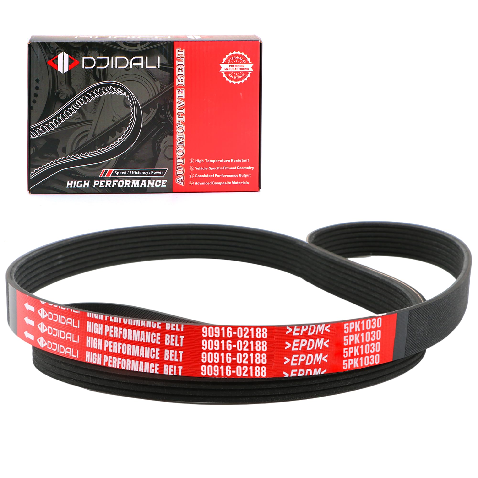 DjiDali 12634319 Serpentine Belt, Engine Serpentine Drive Belt Compatible with Chevrolet Ford Geo Mazda Toyota Saab Saturn Oldsm