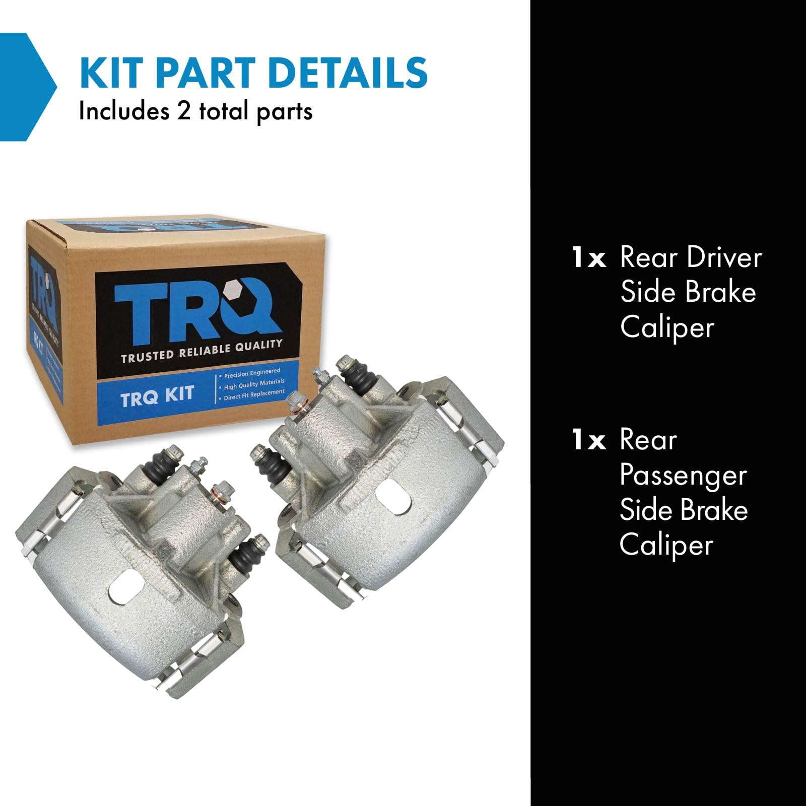 Trq Rear Brake Caliper Set Compatible With 2007-2009 Chrysler Aspen 2004-2009 Dodge Durango 2002-2010 Ram 1500 2003 Ram 1500 Van