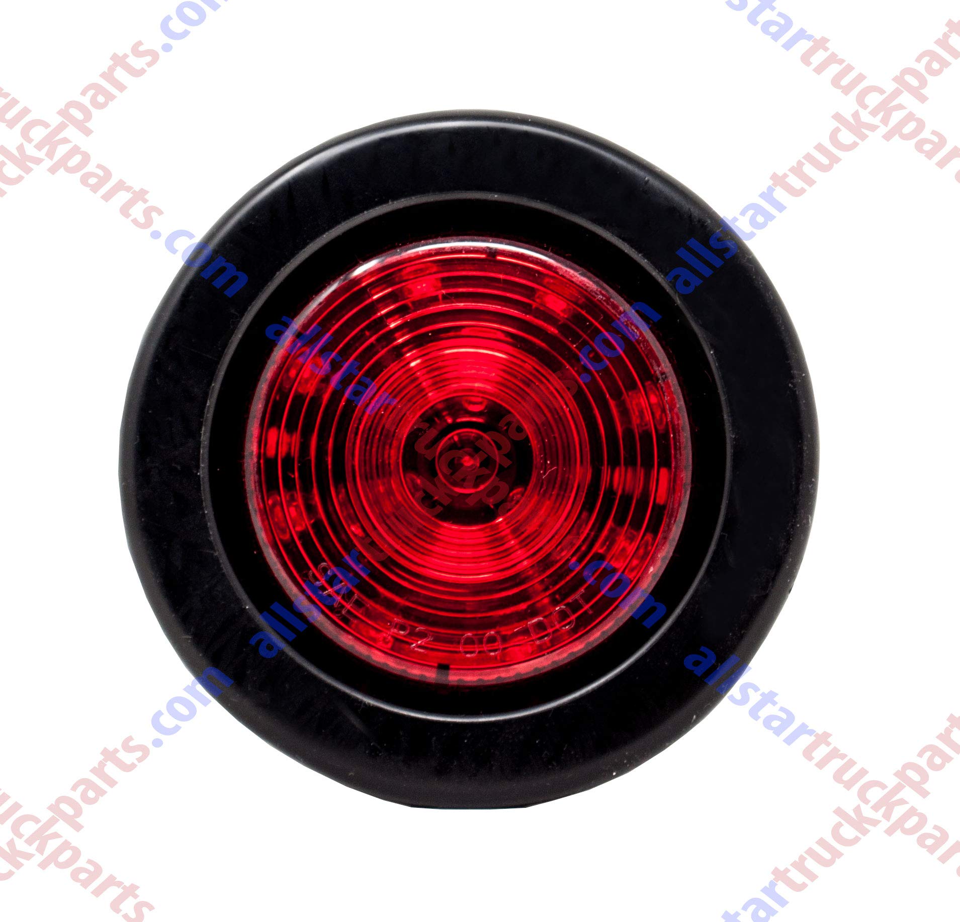 All Star Truck Parts] 2X Amber + 2X Red 2.5'' 12 Led Round Side Marker Clearance Lights Grommet Flush Mount, Sealed Truck Traile