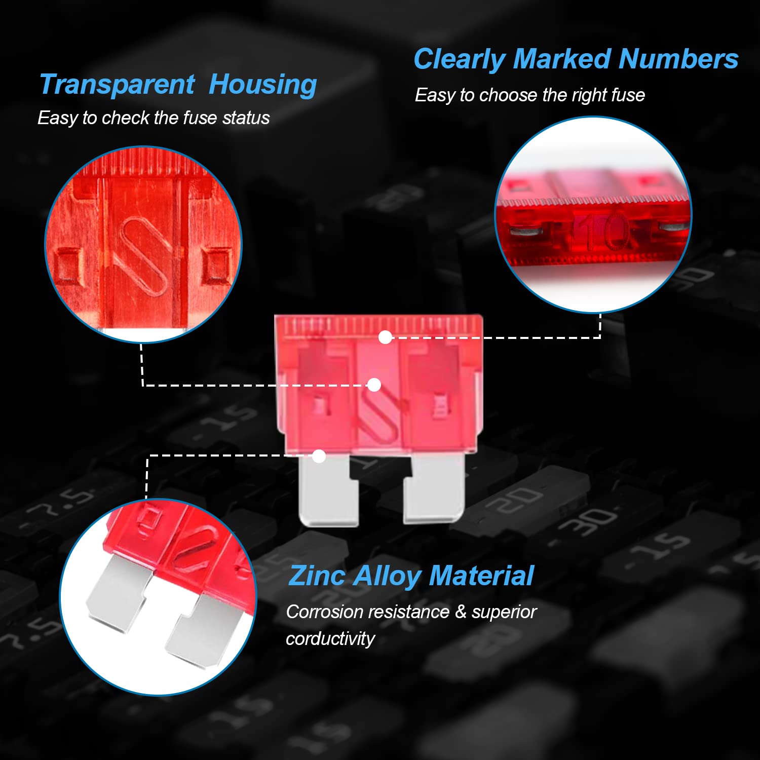 310Pcs Car Fuses Assortment Kit, Standard & Mini & Low Profile Mini Blade Automotive Fuse With Fuse Tester & Puller, Atm/Ato Rep