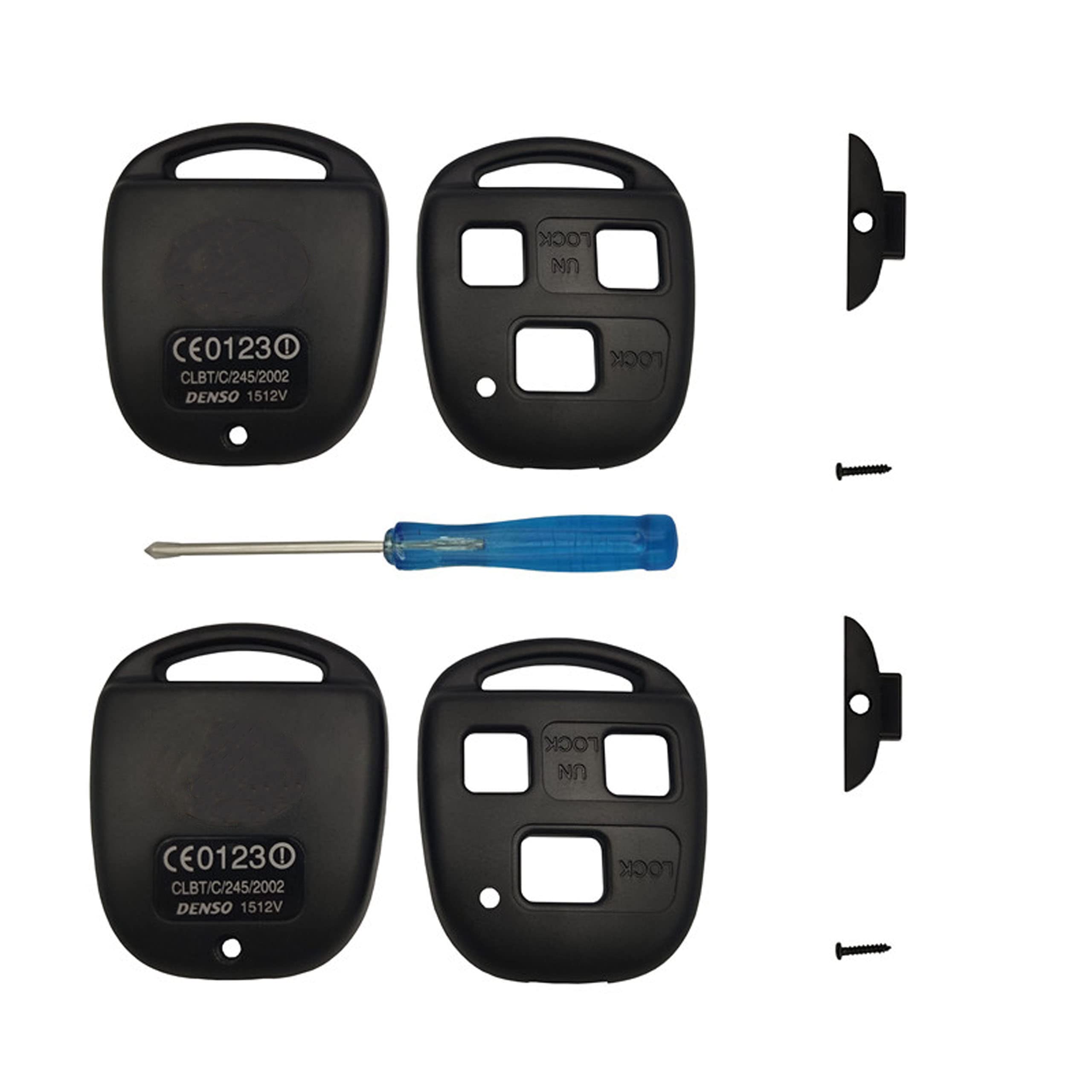 Qixiubia Replacement Keyless Entry Remote Lexus Keys Housing With Screwdriver Fit For Lexus Gs300 Gs400 Gs430 Gx470 Is300 Ls400 Ls430 Lx470 Rx300 Rx330 Rx350 Rx400H Rx450H Sc430 Key Fob Case(2Pcs)