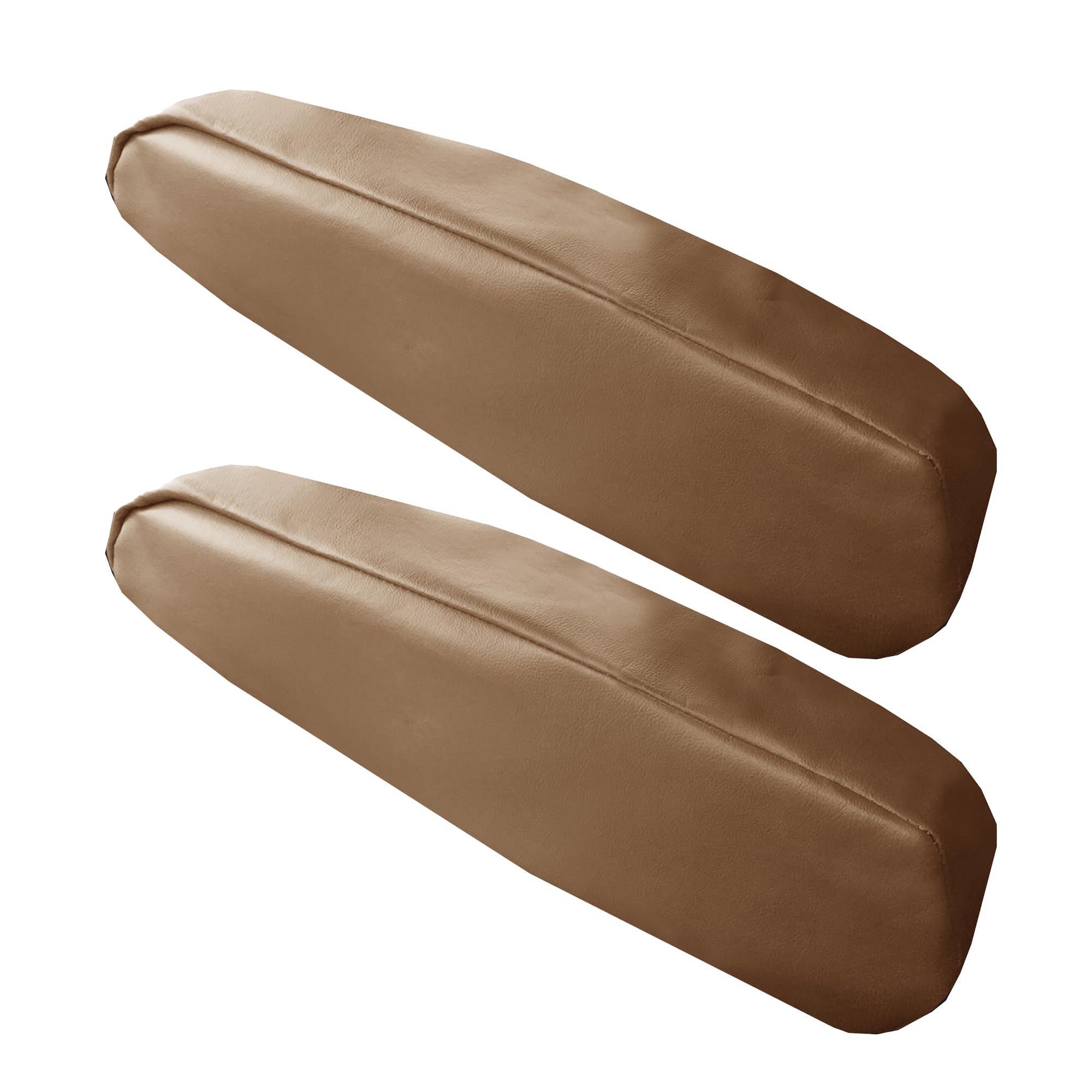 Fh Group Premium Faux Leather Armrest Cover Semi-Universal Fit, One Pair, Set Of 2 Tan