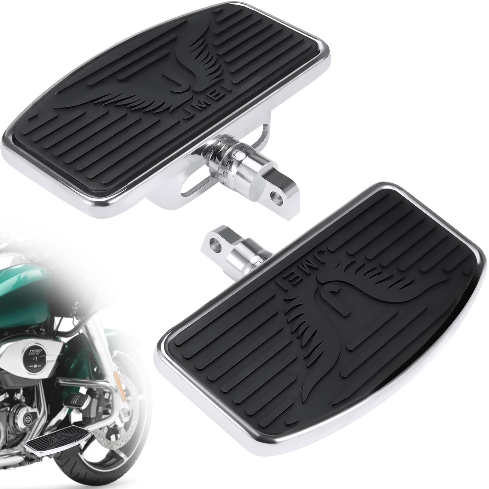 Motorcycle Floorboards for Harley, Rider/Driver/Passenger Footboard Footrest Foot Peg for Harley Davidson Touring Street/Electra