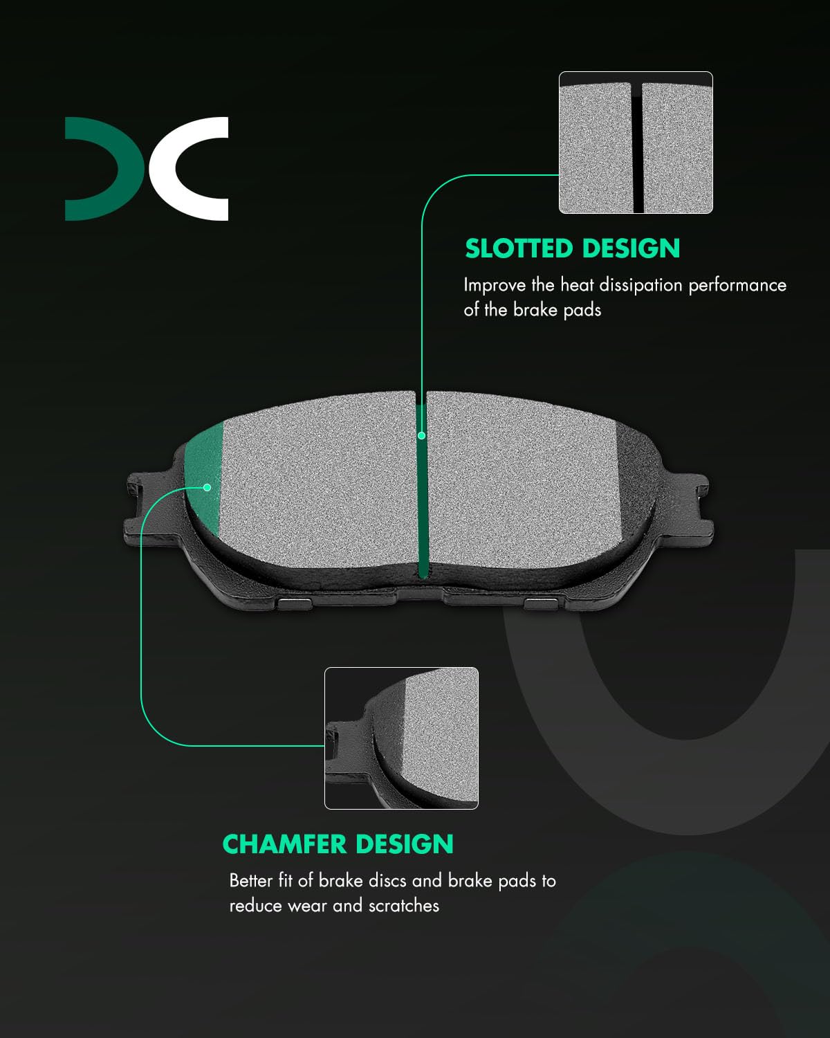 D906 D995 Scitoo Brake Pads Kits Front Ceramic Rear Semi-Metal 8Pcs Fit For Toyota For Sienna 2004-2010