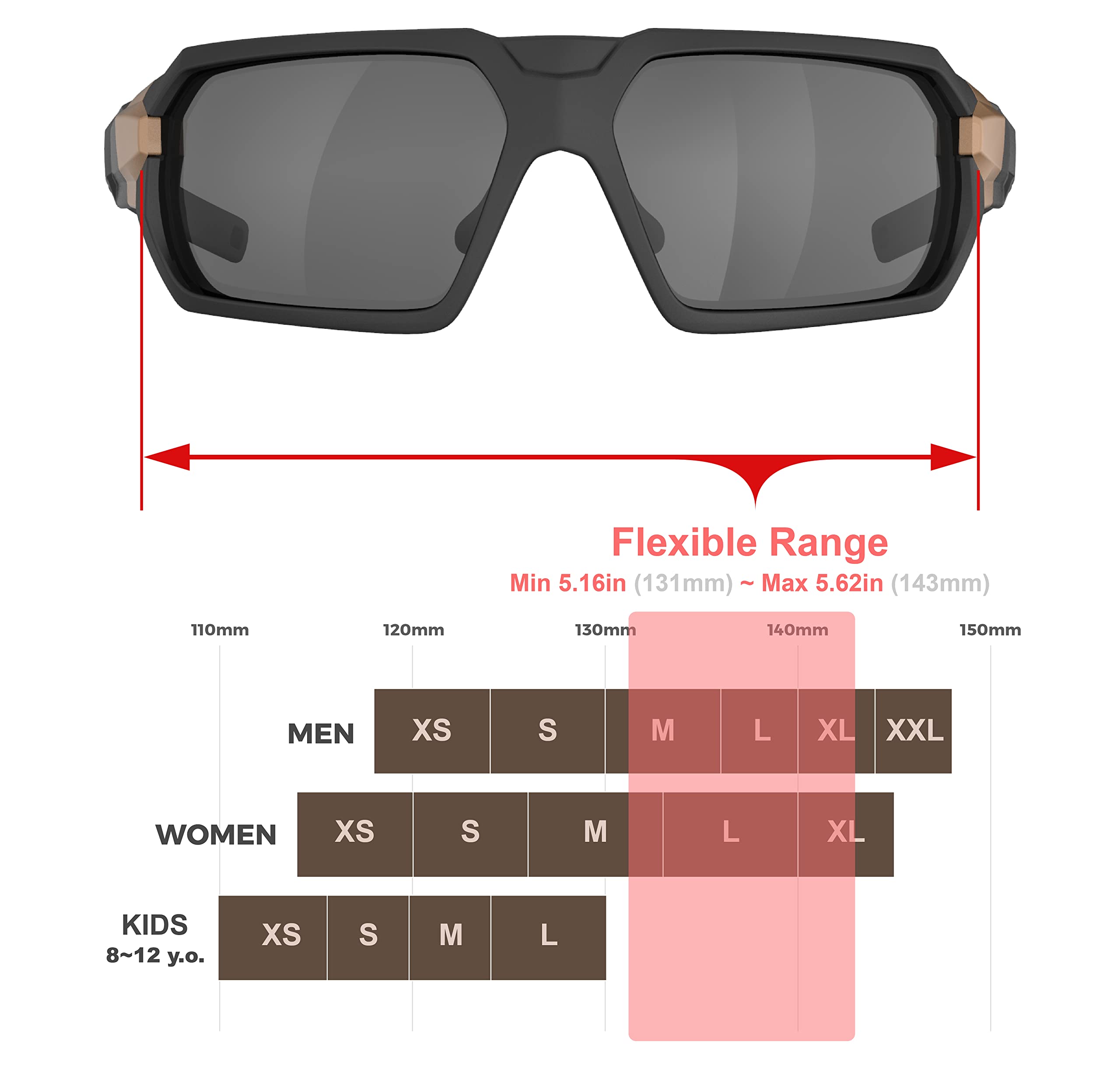 HUNTERSKY HTS Q37 Anti-Fog Polarized Motorcycle Goggles, Large, Dustproof, Windproof, Polycarbonate, Black