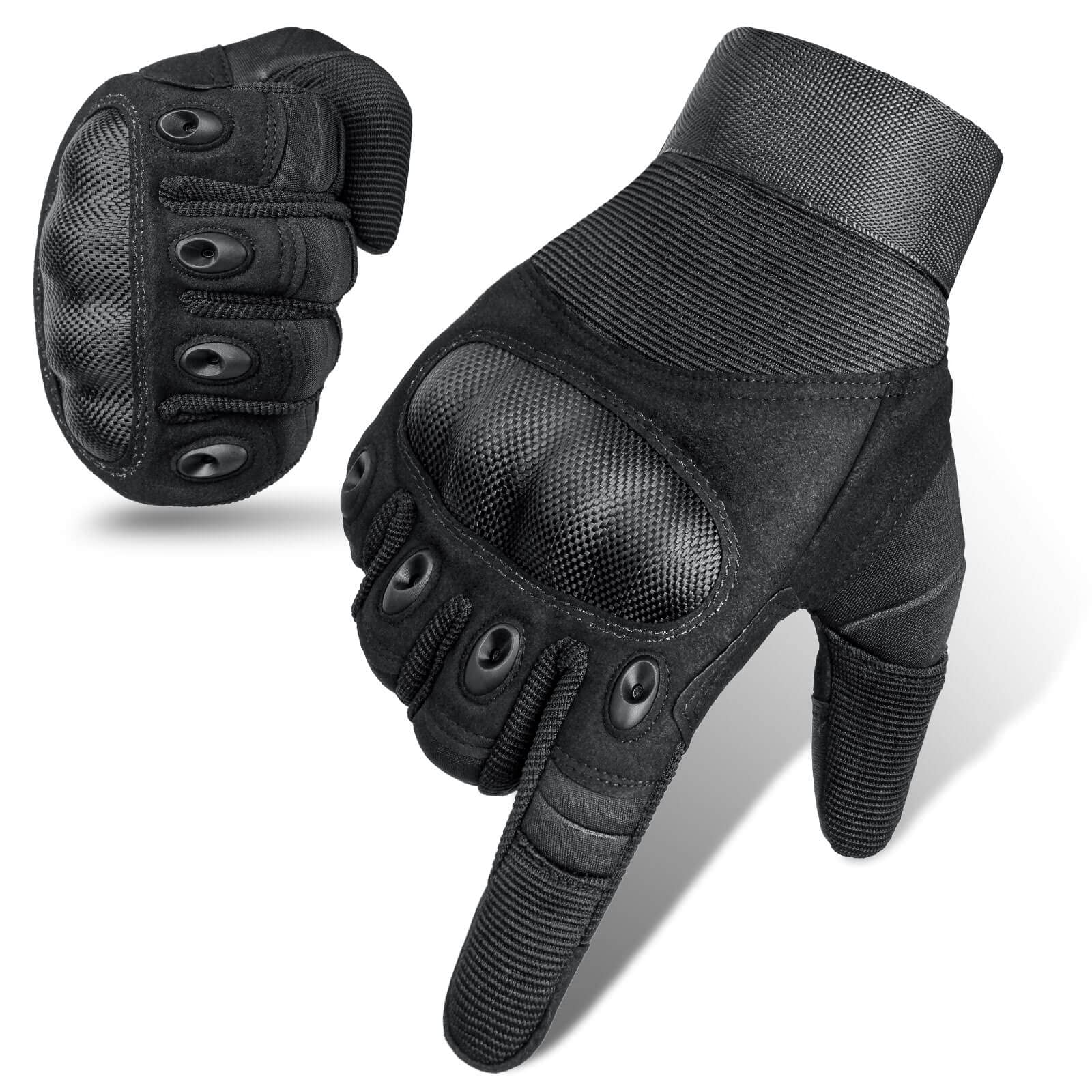 Cierto Motorcycle Gloves For Men And Women: Full Finger Touch Screen Tactical Gloves With Breathable Hard Knuckle & Adjustable W