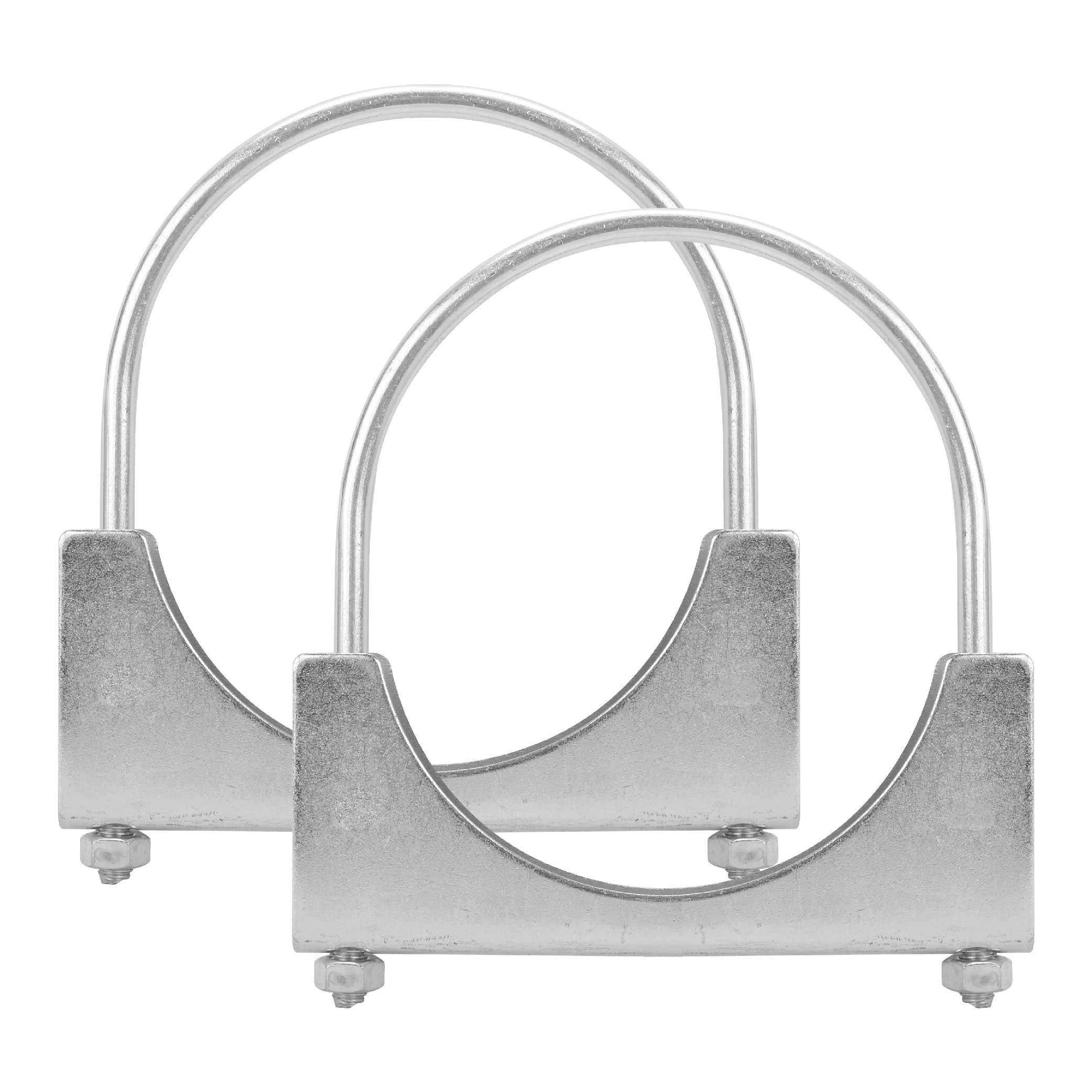 Batoneco 5'' U Bolt Clamp, Muffler Exhaust Clamps,5 Inch Saddle Style Heavy Duty Mild Steel(2-Pack)