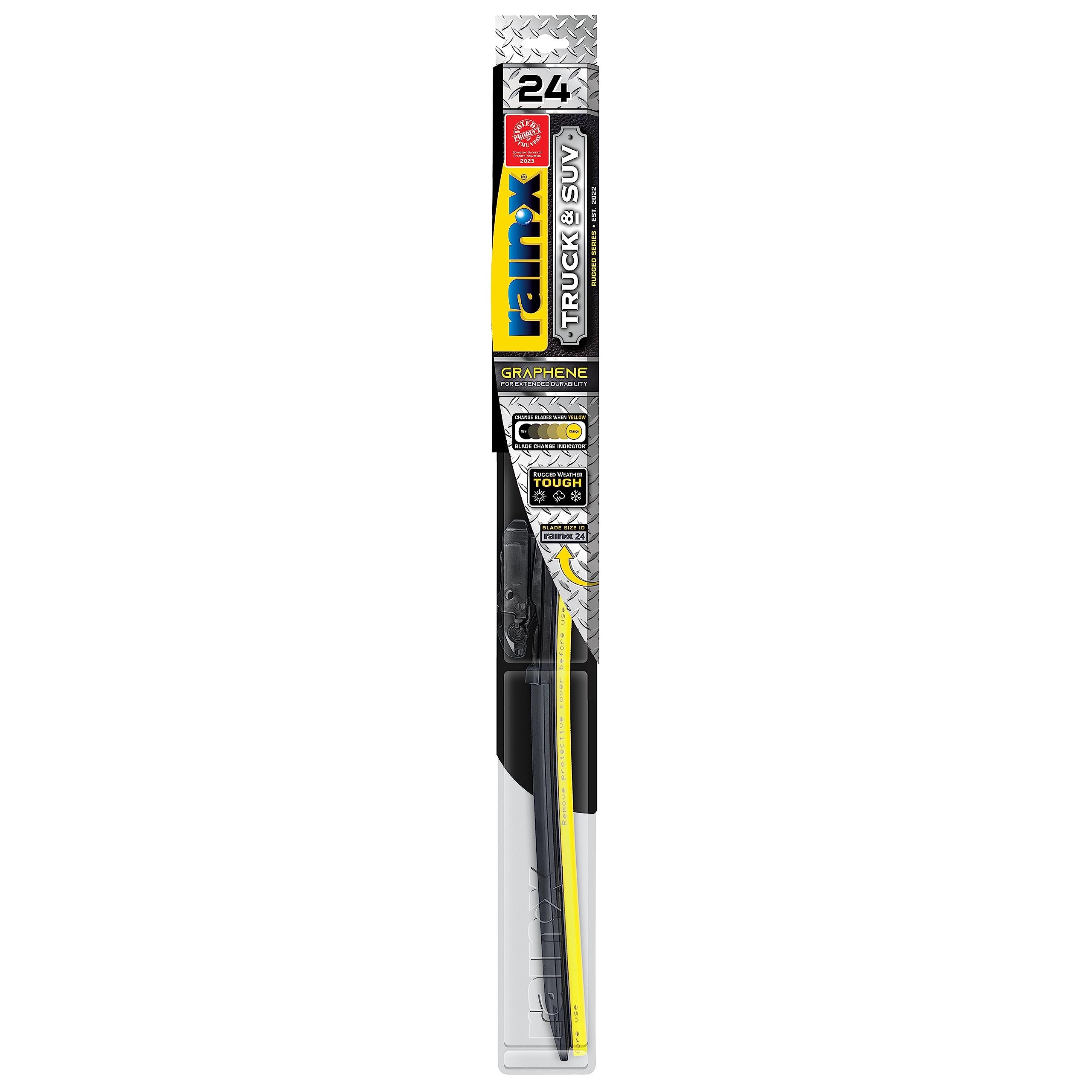 Rain-X 870124 Truck & Suv Rugged Series Premium Wiper Blades, 24 Inch Windshield Wipers (Pack Of 1), Automotive Replacement Wind