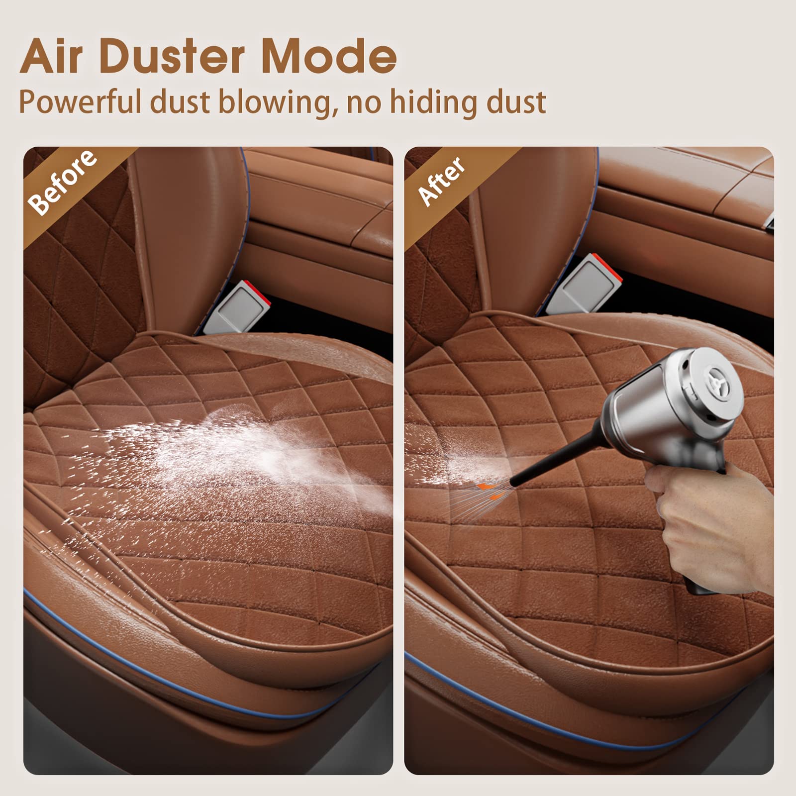 Mini Car Vacuum Cleaner High Power, 3 in 1 Handheld Portable Vacuum, 3 Washable Filters Strong Suction for Car Home Keyboard and