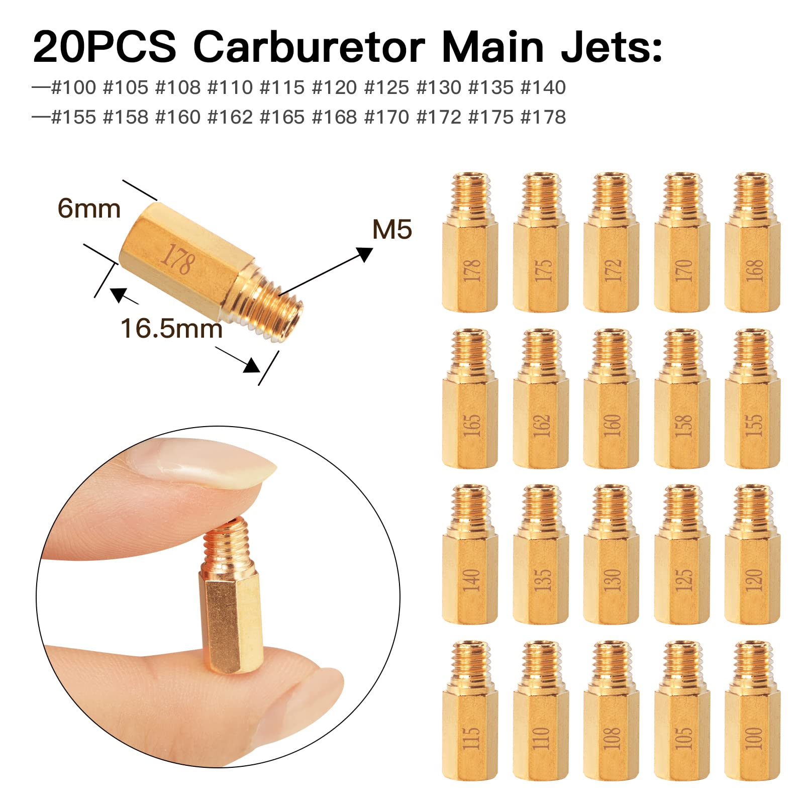 NOVINO 40PCS Carburetor Jet Kit - 30 Main Jets & 10 Slow Pilot Jets for PWK Keihin OKO CVK - Replacement #SCL-2018090002-Z