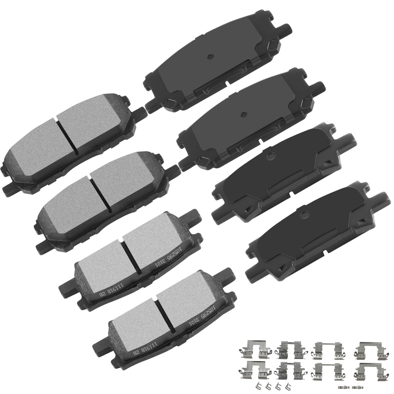 Cciyu D1005 D996 Front & Rear Semi-Metallic Disc Brake Pads Kit For Lexus Rx330 2004-2006,For Lexus Rx350 2007-2009,For Toyota F