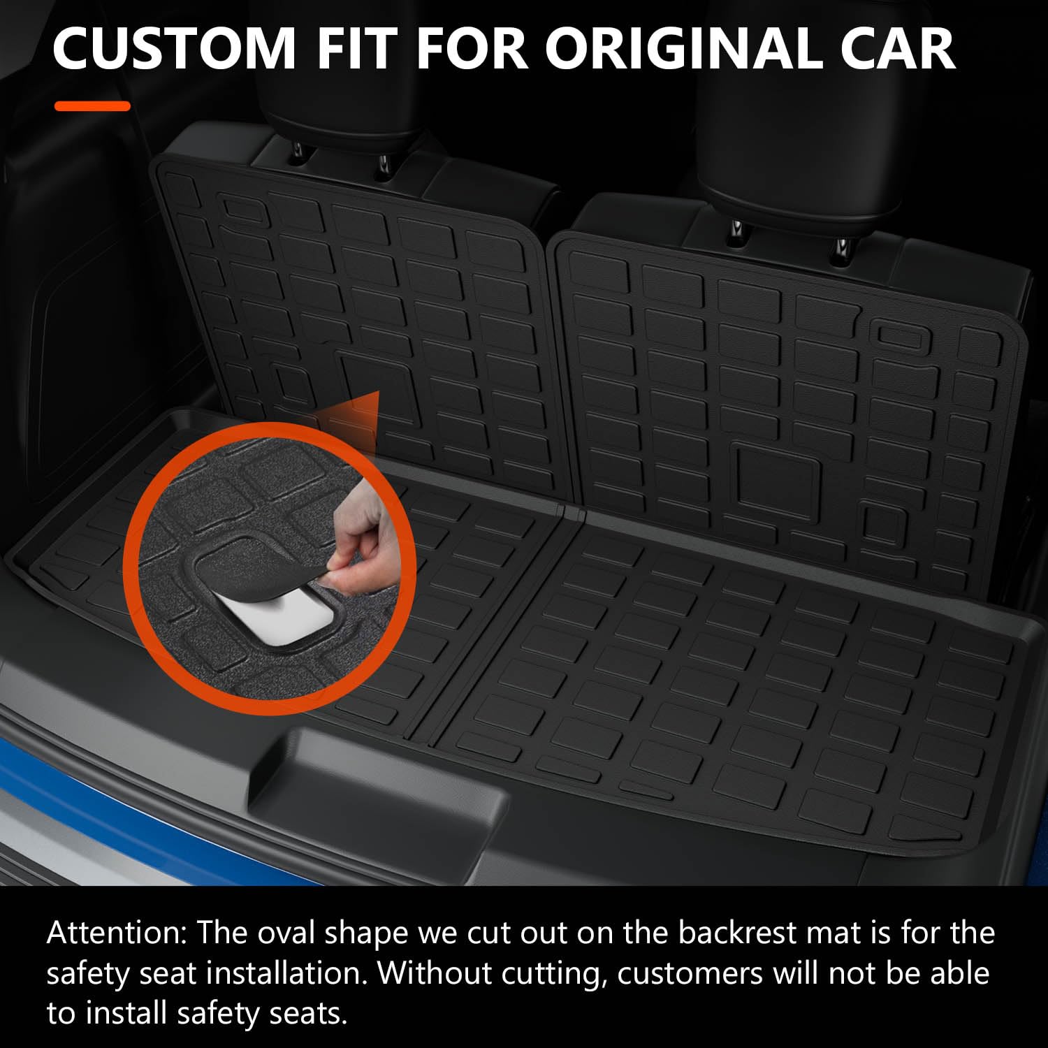 Powoq 7 Seats Floor Mat Compatible With 2020-2025 Ford Explorer Cargo Mat Trunk Cargo Liner Tpe Backrest Floor Liner Replacement