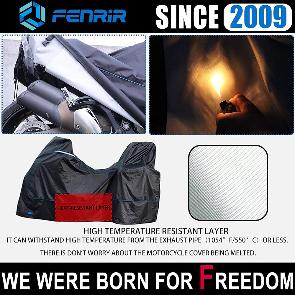 Fenrir 420D 90''Inch Motorcycle Cover Waterproof Outdoor Storage For R1300Gs R1250Gs R1200Gs S1000Xr F900Xr F900Gs F850Gs F800Gs