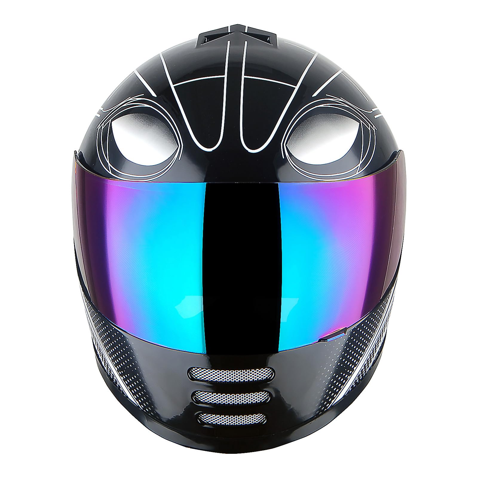 Wow Motorcycle Full Face Helmet Street Dirt Bike Atv Bmx Mx Youth Kids Spider All Black