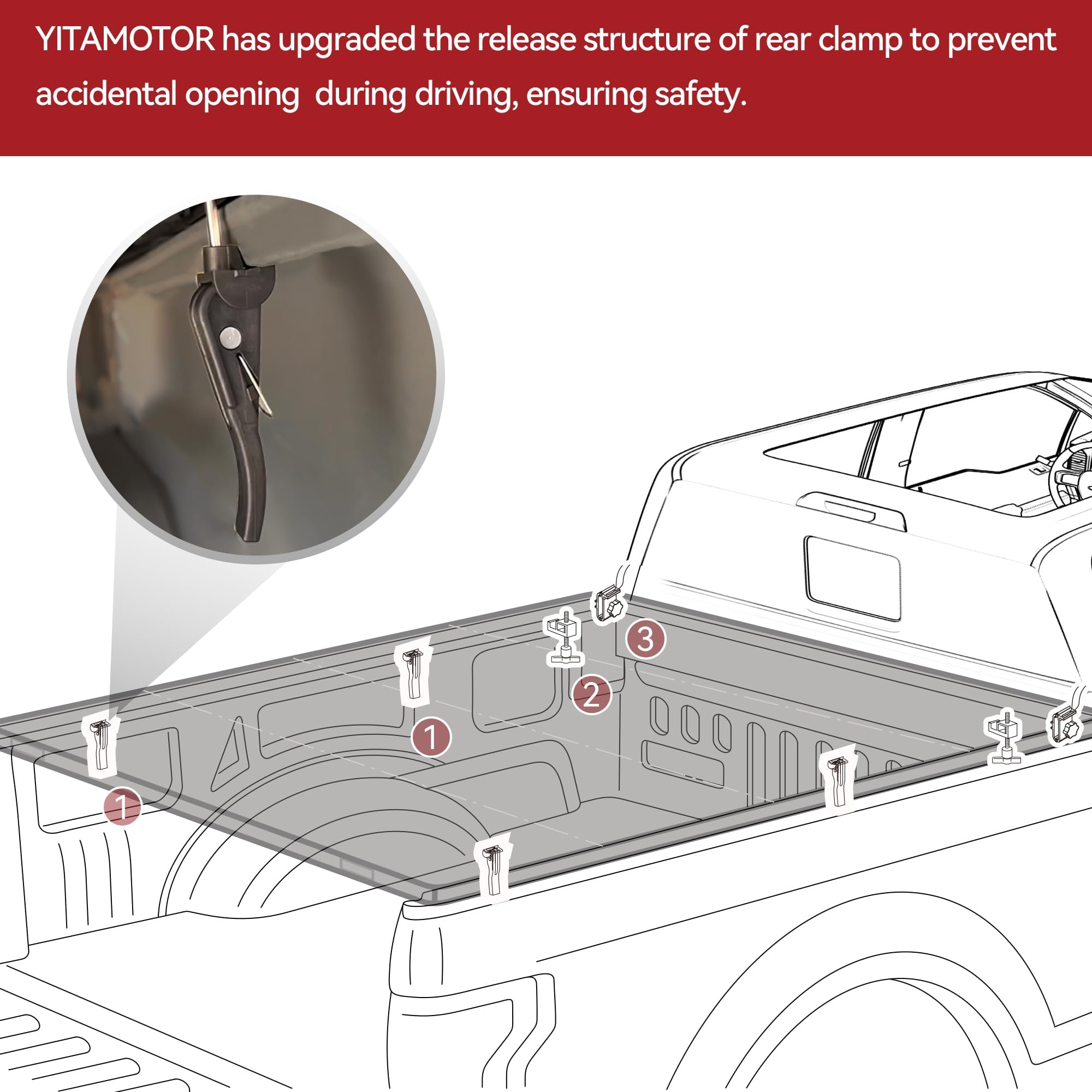 Yitamotor Soft Quad Fold Truck Bed Tonneau Cover Compatible With 2009-2014 Ford F150 F-150, Styleside 5.5 Ft Bed