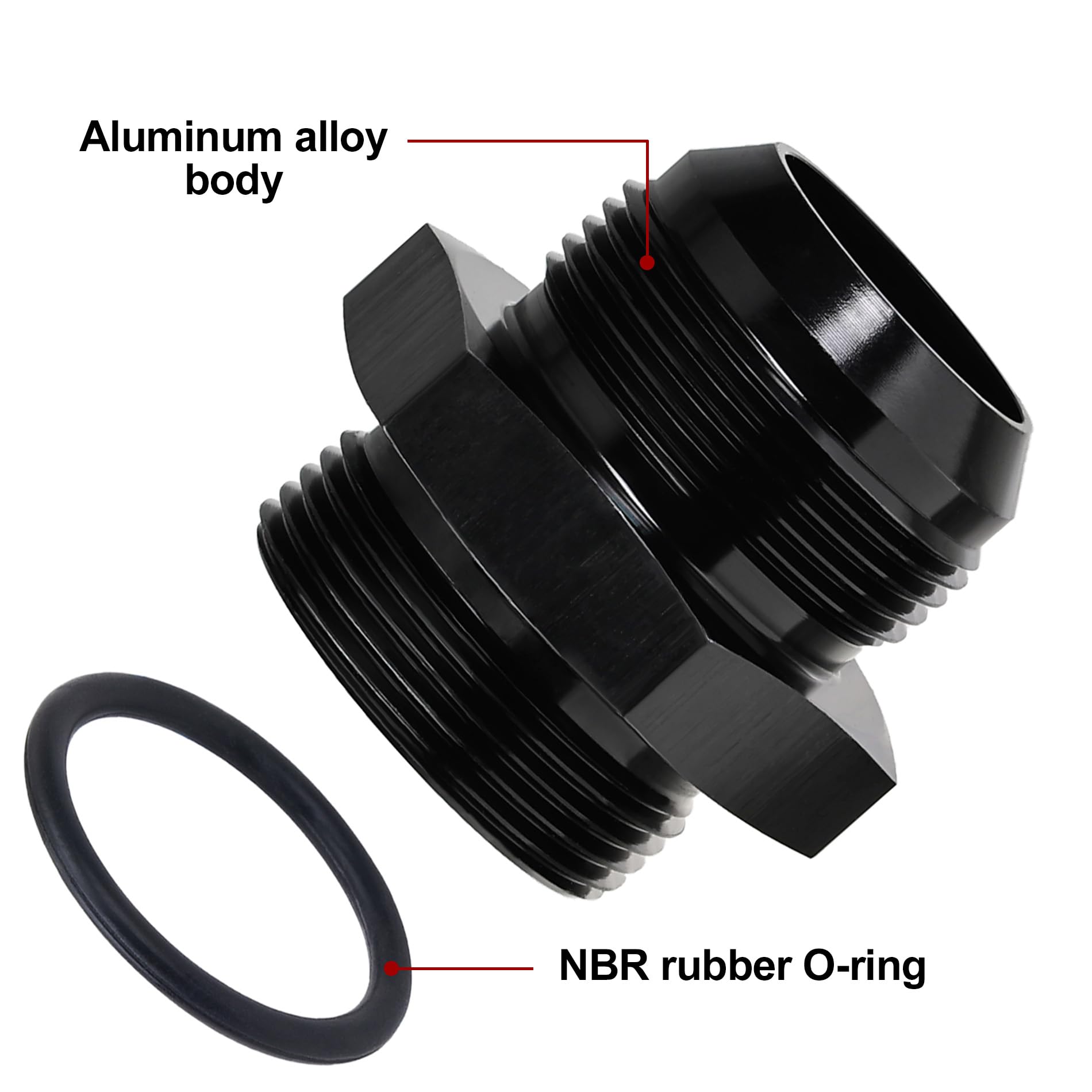Evil Energy 20An Flare To 20An Orb Male Fuel Rail Adapter Fitting Black 2Pcs