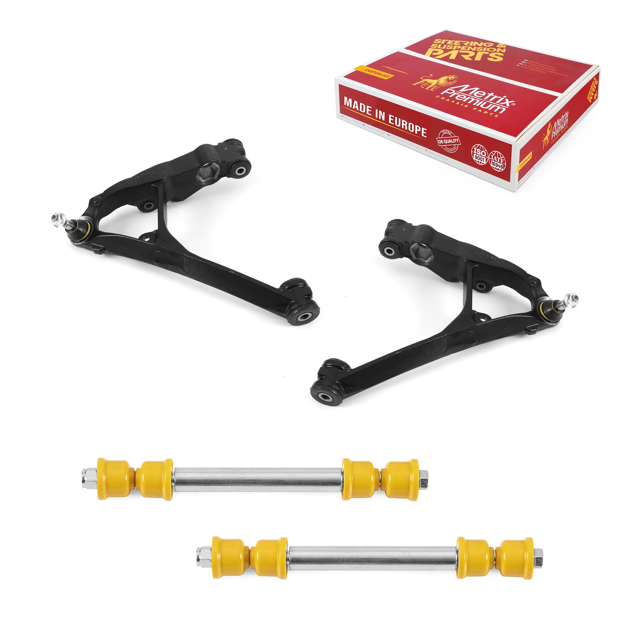 Metrix Premium Chassis Parts - 4 Pc Front L/R Lower Control Arm & Front L/R Sway Bar Stabilizer End Link Kit Fits 02-06 Cadillac